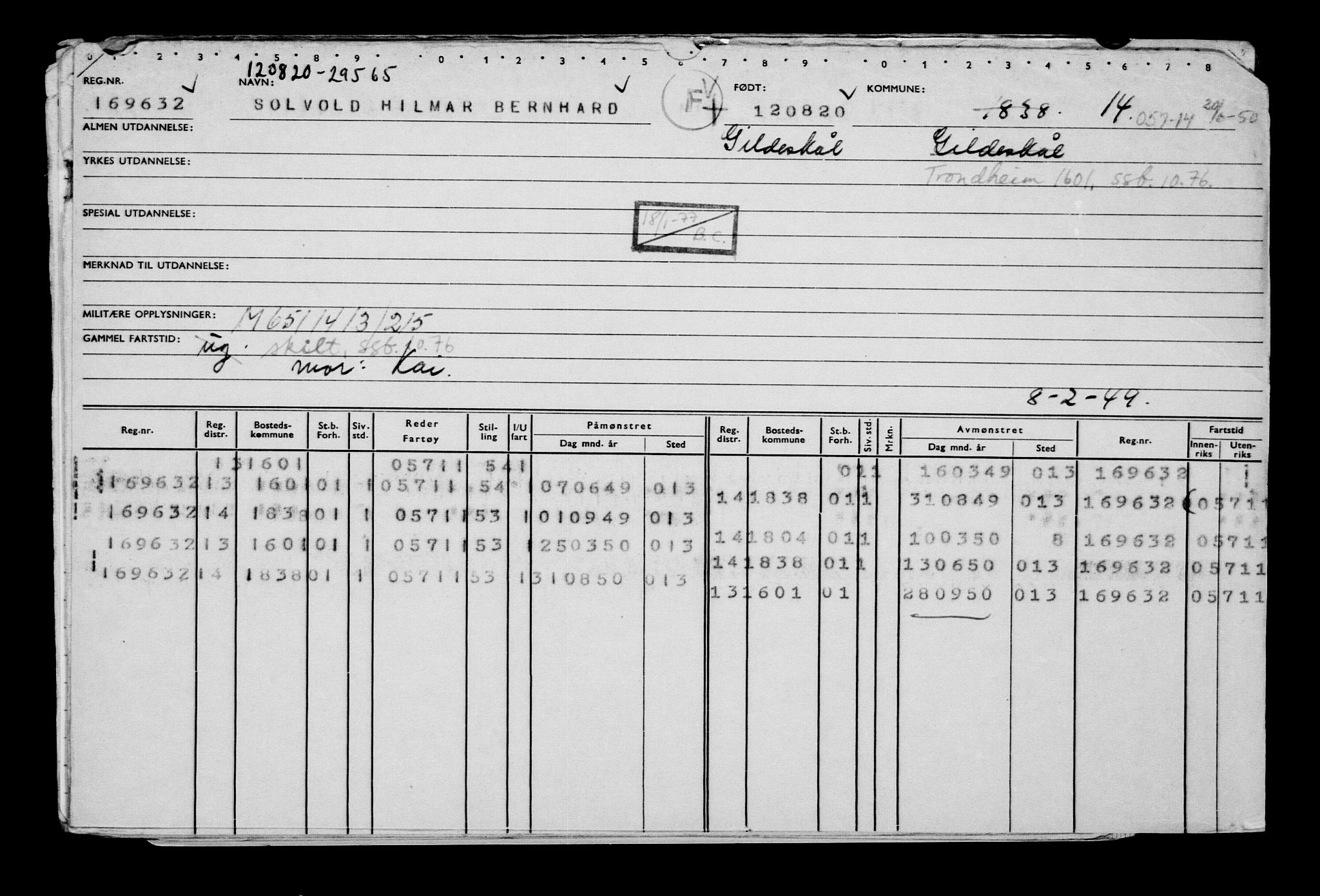 Direktoratet for sjømenn, AV/RA-S-3545/G/Gb/L0184: Hovedkort, 1920, p. 267