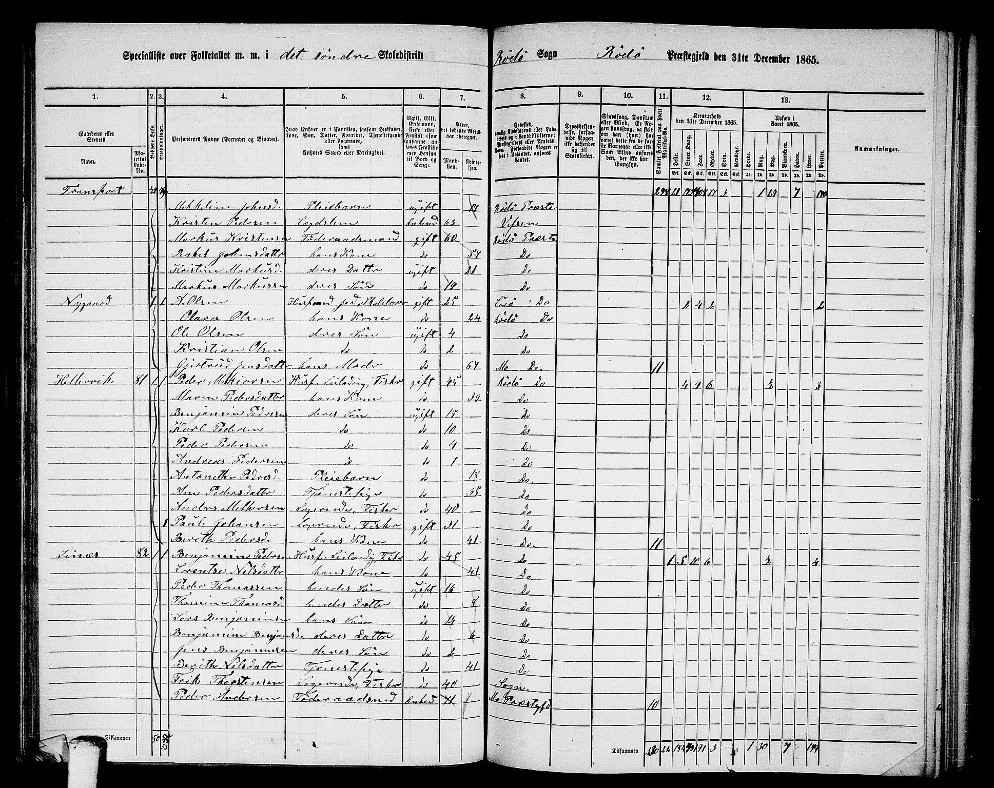 RA, 1865 census for Rødøy, 1865, p. 37