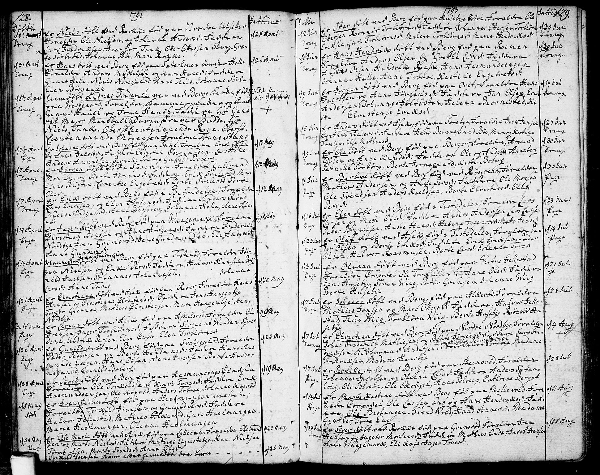 Berg prestekontor Kirkebøker, SAO/A-10902/F/Fa/L0001: Parish register (official) no. I 1, 1770-1814, p. 128-129