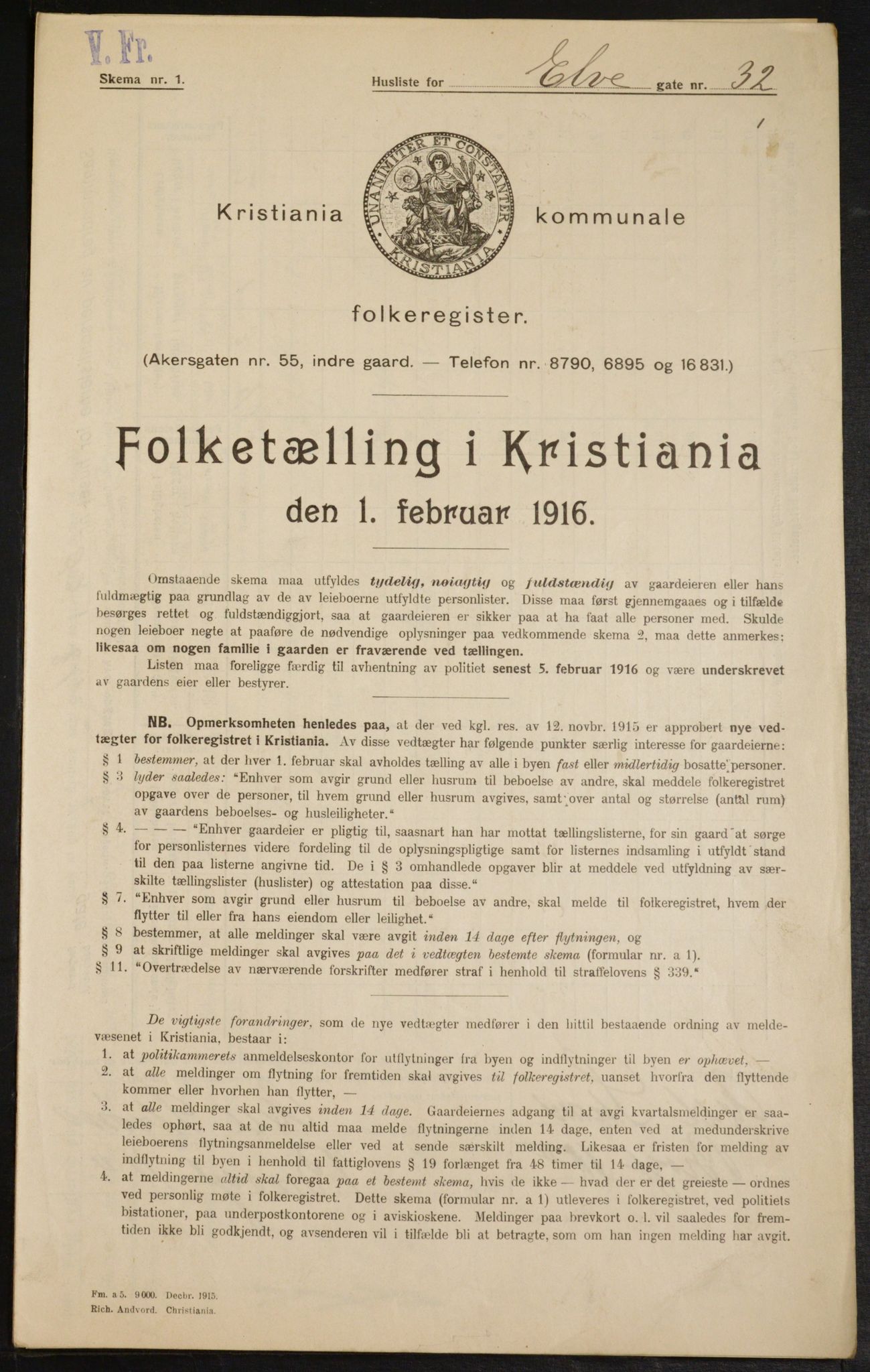 OBA, Municipal Census 1916 for Kristiania, 1916, p. 21318