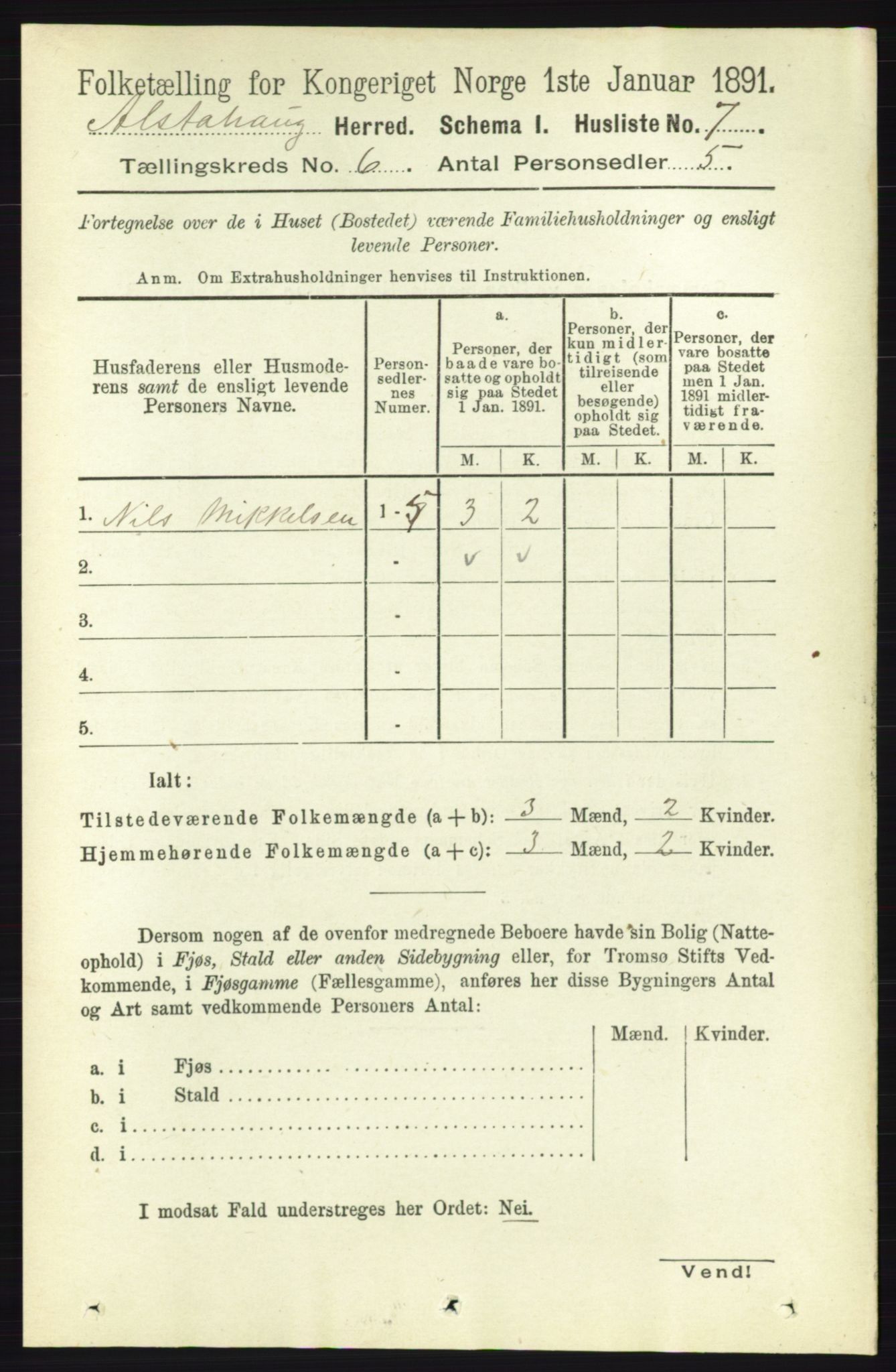 RA, 1891 census for 1820 Alstahaug, 1891, p. 2051