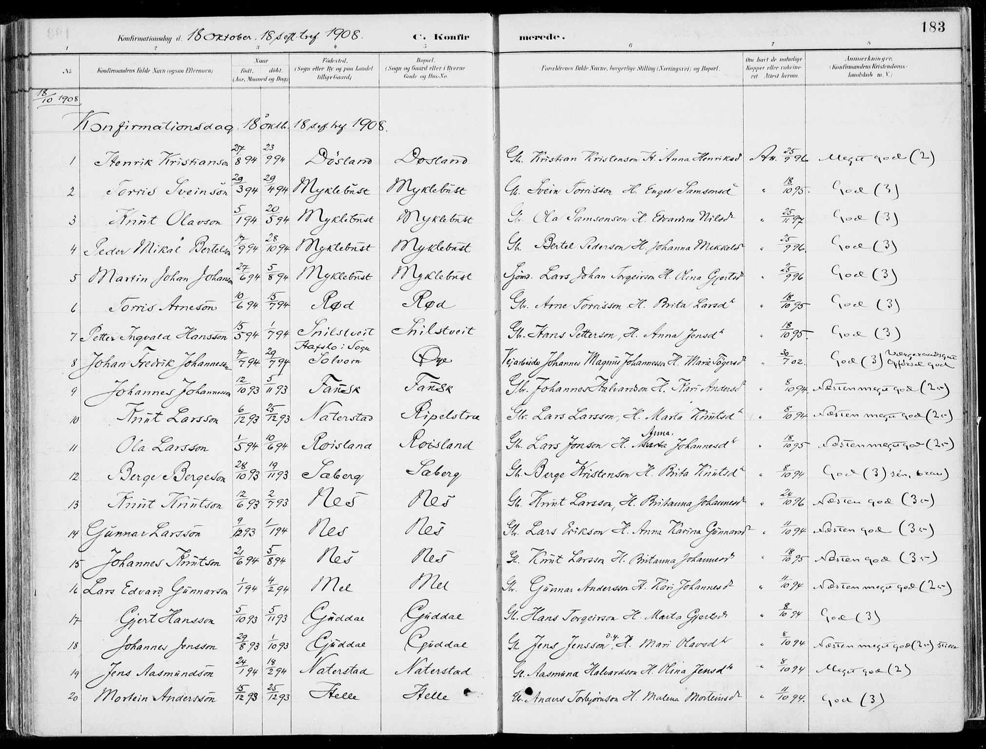 Kvinnherad sokneprestembete, SAB/A-76401/H/Haa: Parish register (official) no. B  1, 1887-1921, p. 183