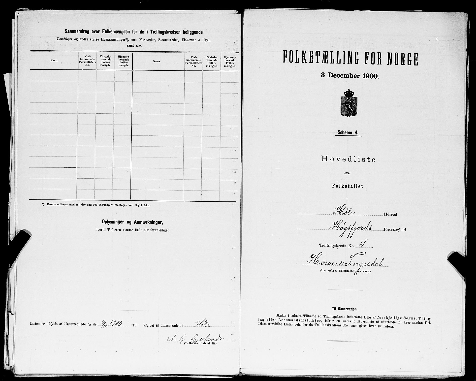 SAST, 1900 census for Høle, 1900, p. 17