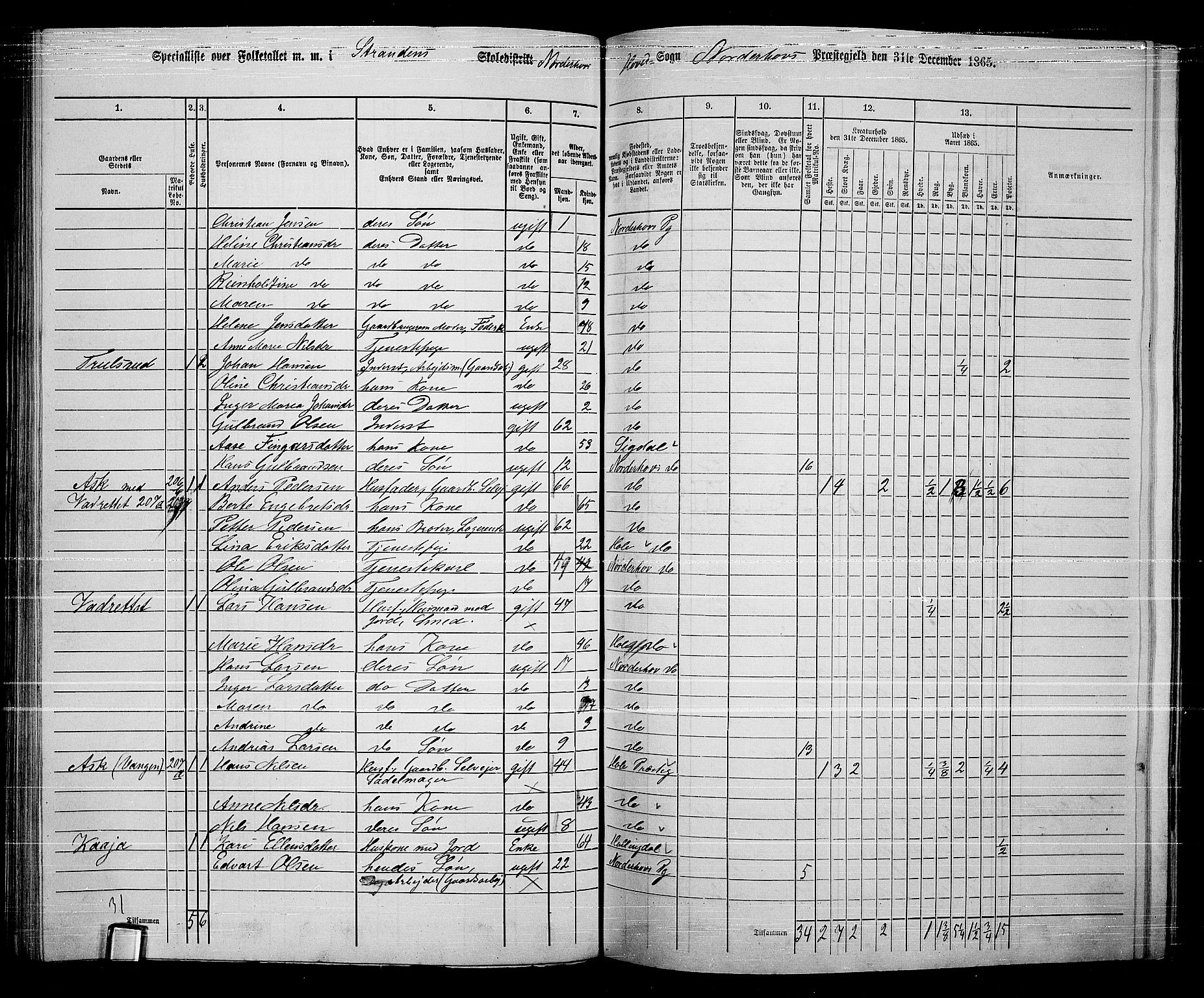 RA, 1865 census for Norderhov/Norderhov, Haug og Lunder, 1865, p. 149