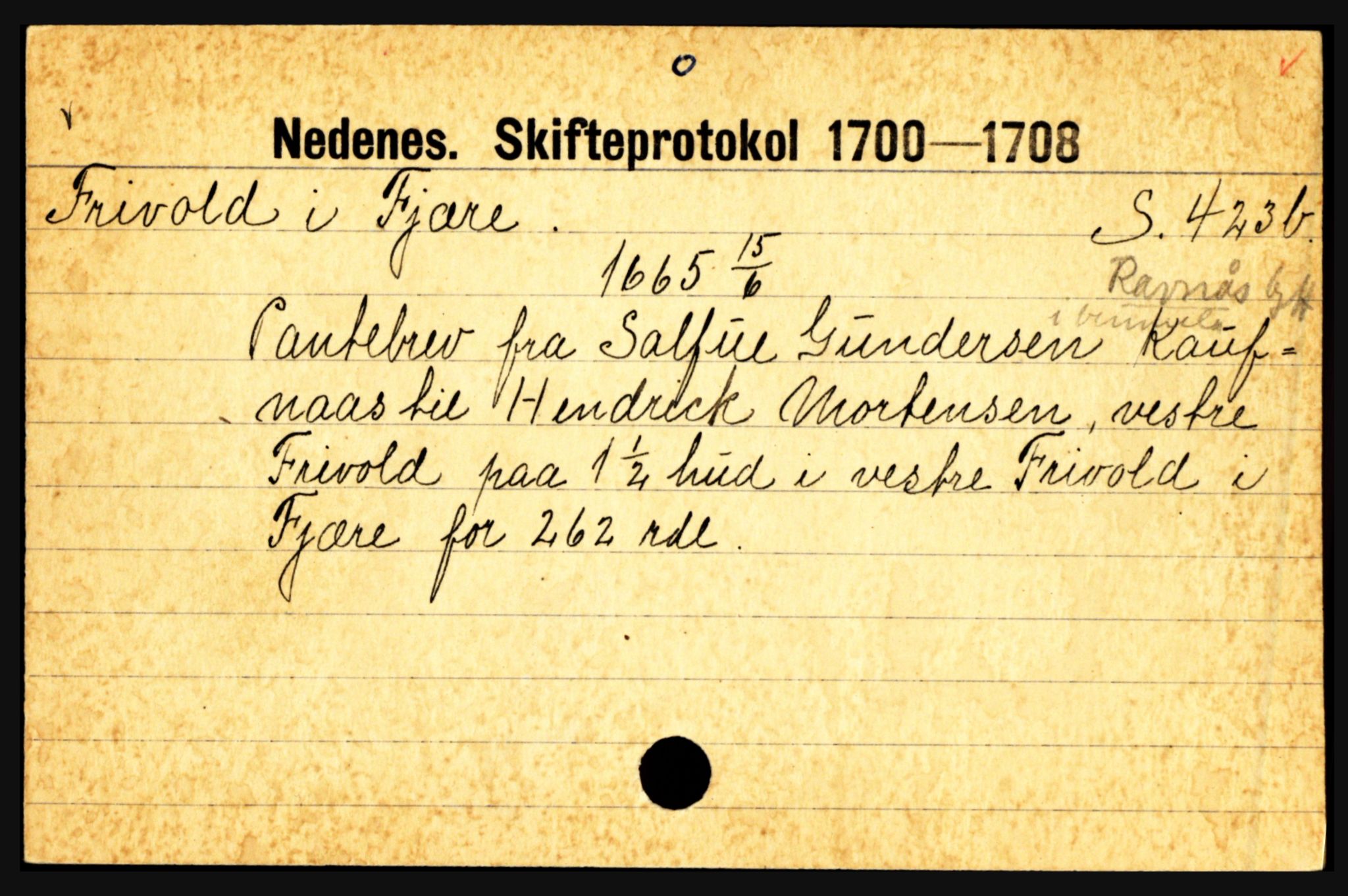 Nedenes sorenskriveri før 1824, AV/SAK-1221-0007/H, p. 7673