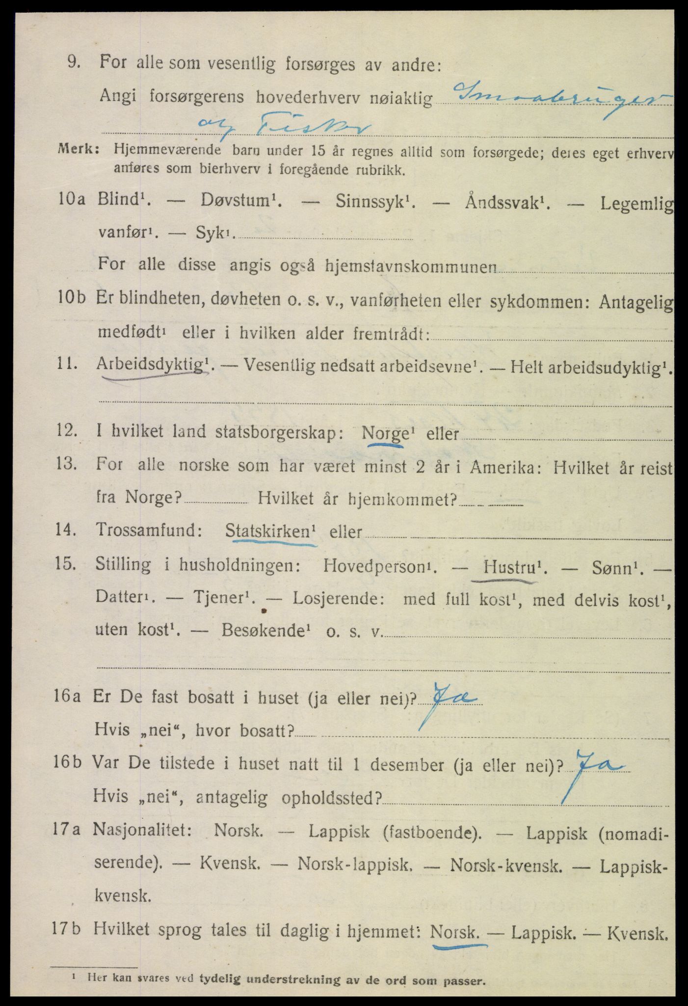 SAT, 1920 census for Vikna, 1920, p. 8216