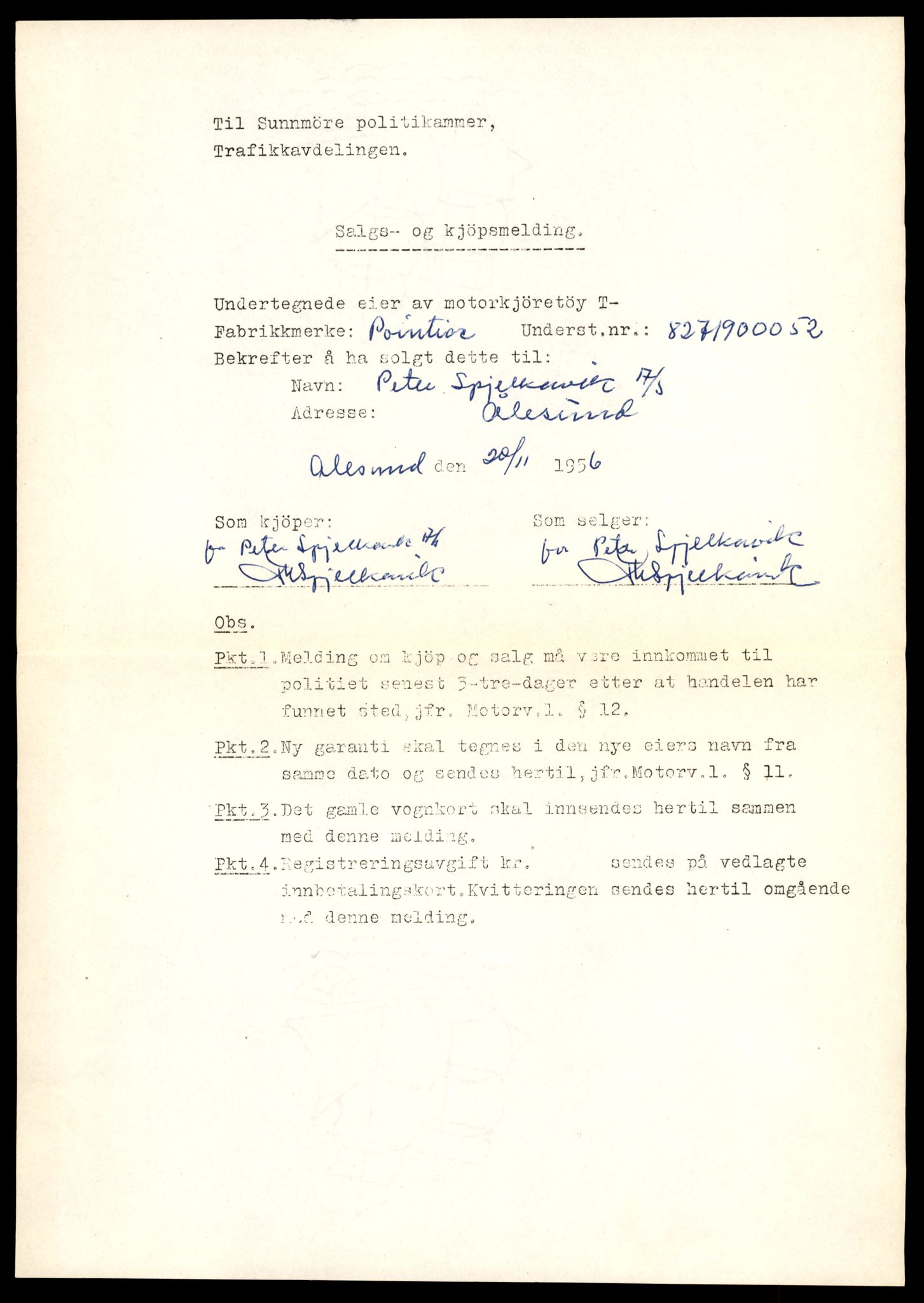 Møre og Romsdal vegkontor - Ålesund trafikkstasjon, AV/SAT-A-4099/F/Fe/L0025: Registreringskort for kjøretøy T 10931 - T 11045, 1927-1998, p. 937