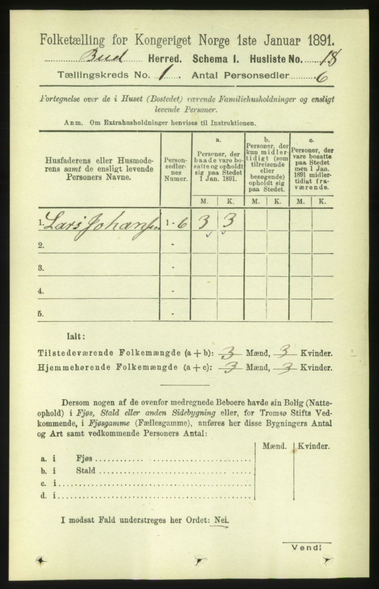 RA, 1891 census for 1549 Bud, 1891, p. 36