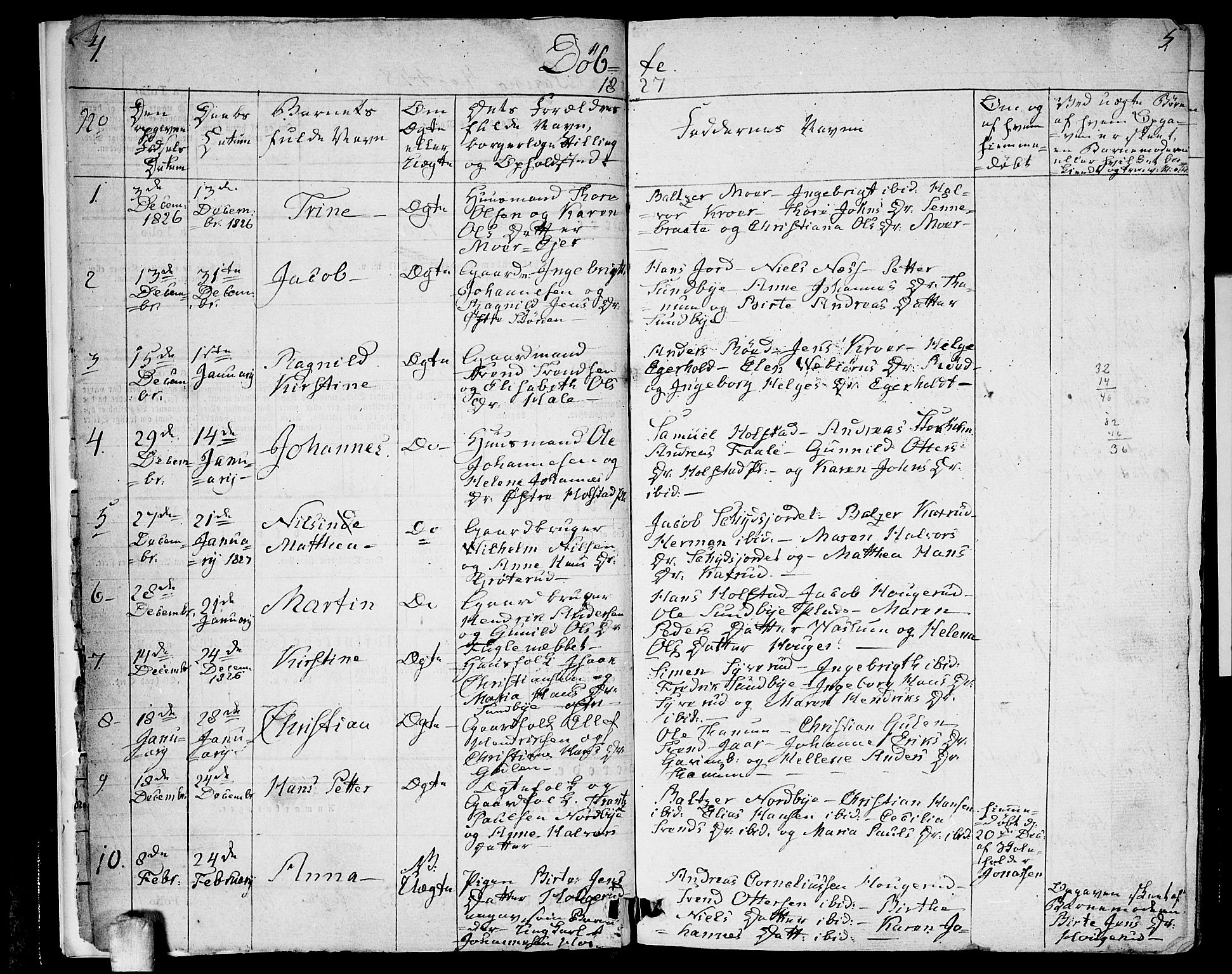 Ås prestekontor Kirkebøker, SAO/A-10894/F/Fa/L0005: Parish register (official) no. I 5, 1827-1840, p. 4-5