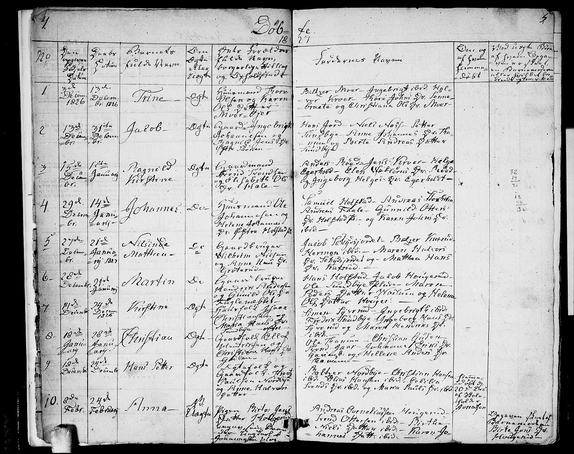 Ås prestekontor Kirkebøker, AV/SAO-A-10894/F/Fa/L0005: Parish register (official) no. I 5, 1827-1840, p. 4-5