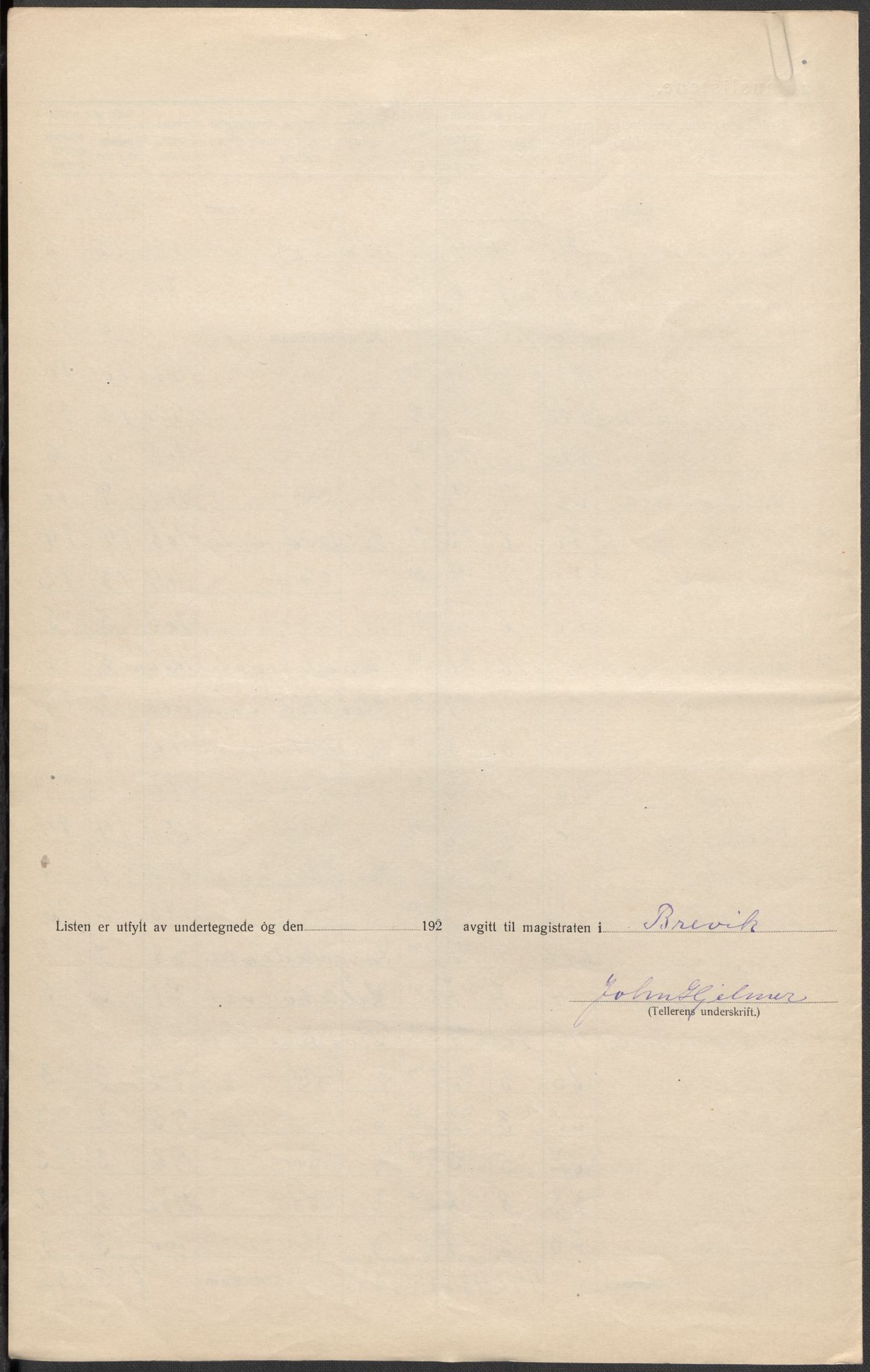 SAKO, 1920 census for Brevik, 1920, p. 5