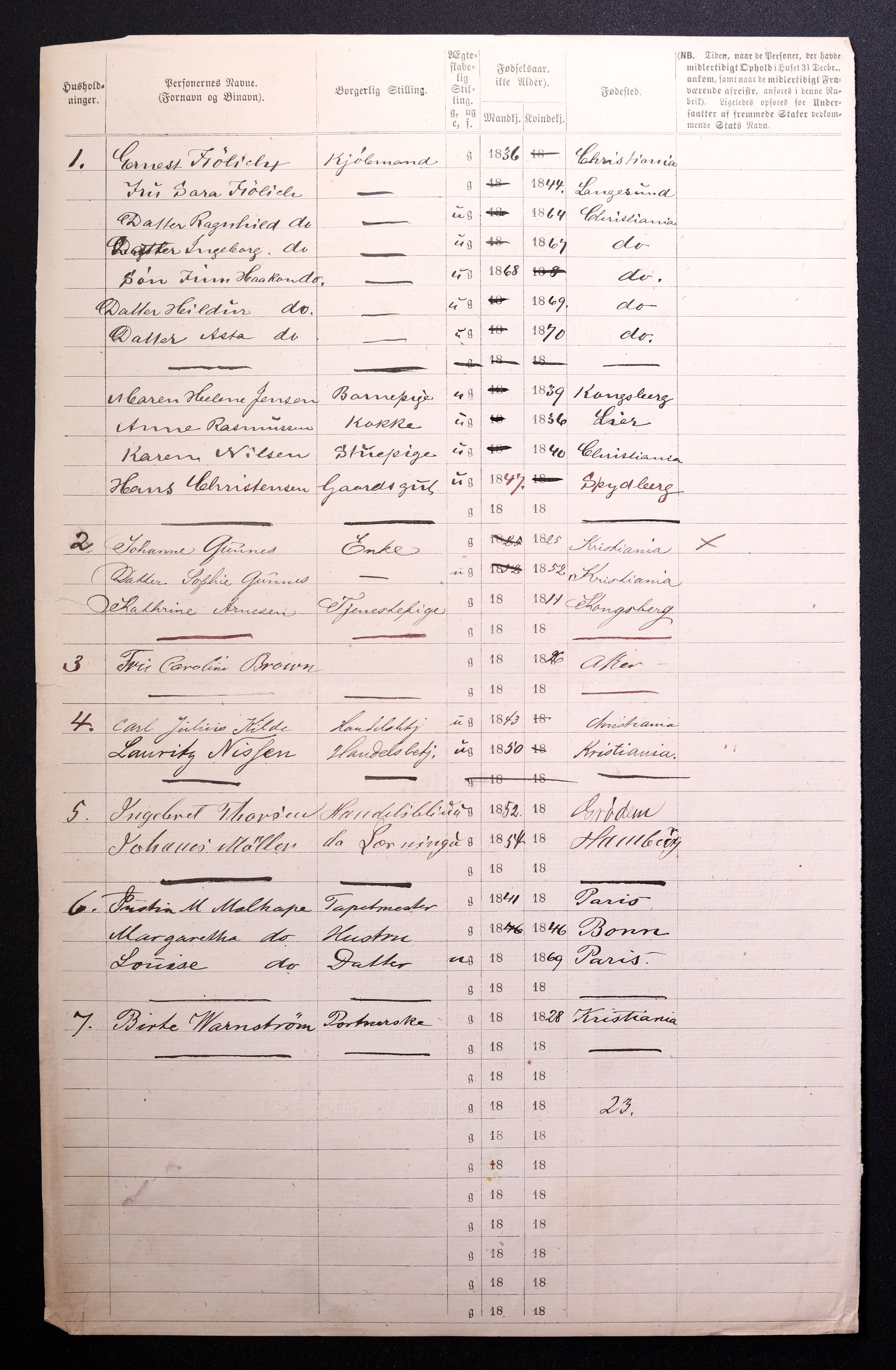 RA, 1870 census for 0301 Kristiania, 1870, p. 1511