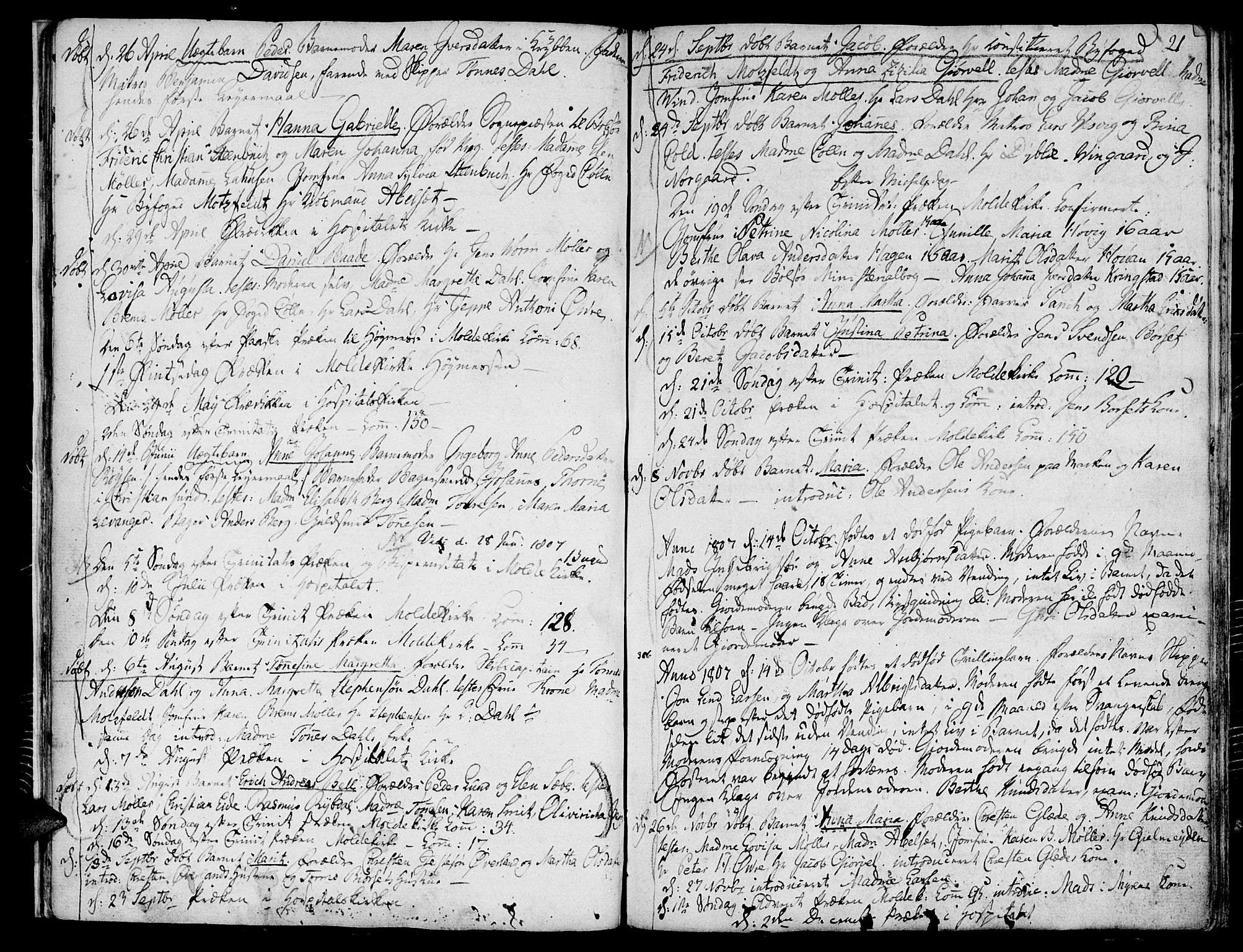 Ministerialprotokoller, klokkerbøker og fødselsregistre - Møre og Romsdal, AV/SAT-A-1454/558/L0687: Parish register (official) no. 558A01, 1798-1818, p. 21