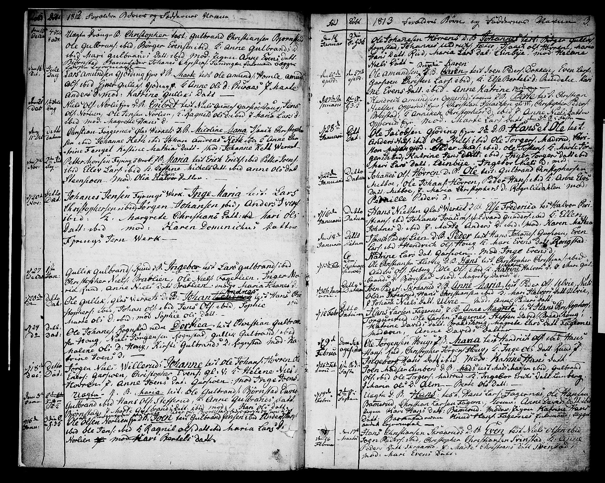 Hurdal prestekontor Kirkebøker, SAO/A-10889/F/Fa/L0002: Parish register (official) no. I 2, 1812-1814, p. 2-3