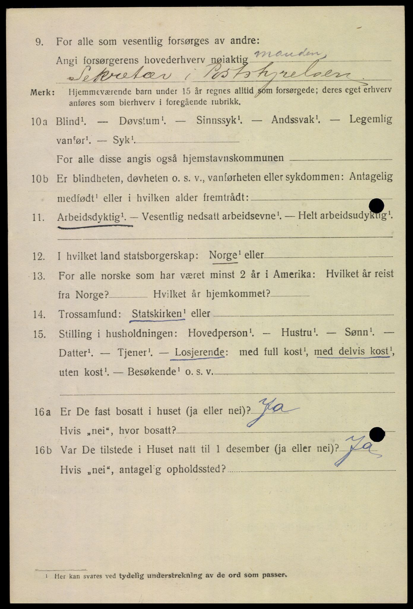 SAK, 1920 census for Farsund, 1920, p. 1966