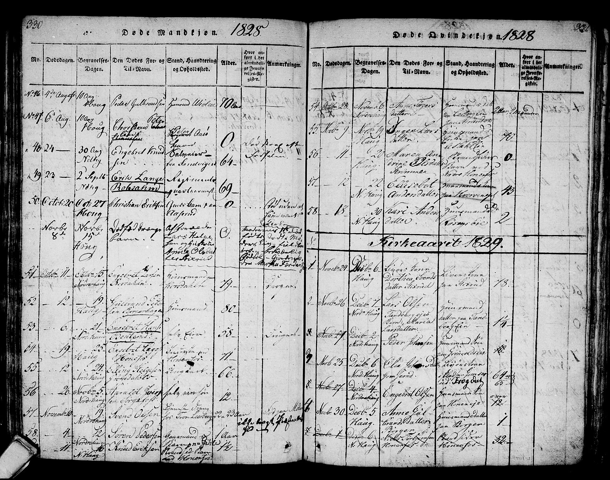 Norderhov kirkebøker, SAKO/A-237/F/Fa/L0008: Parish register (official) no. 8, 1814-1833, p. 330-331