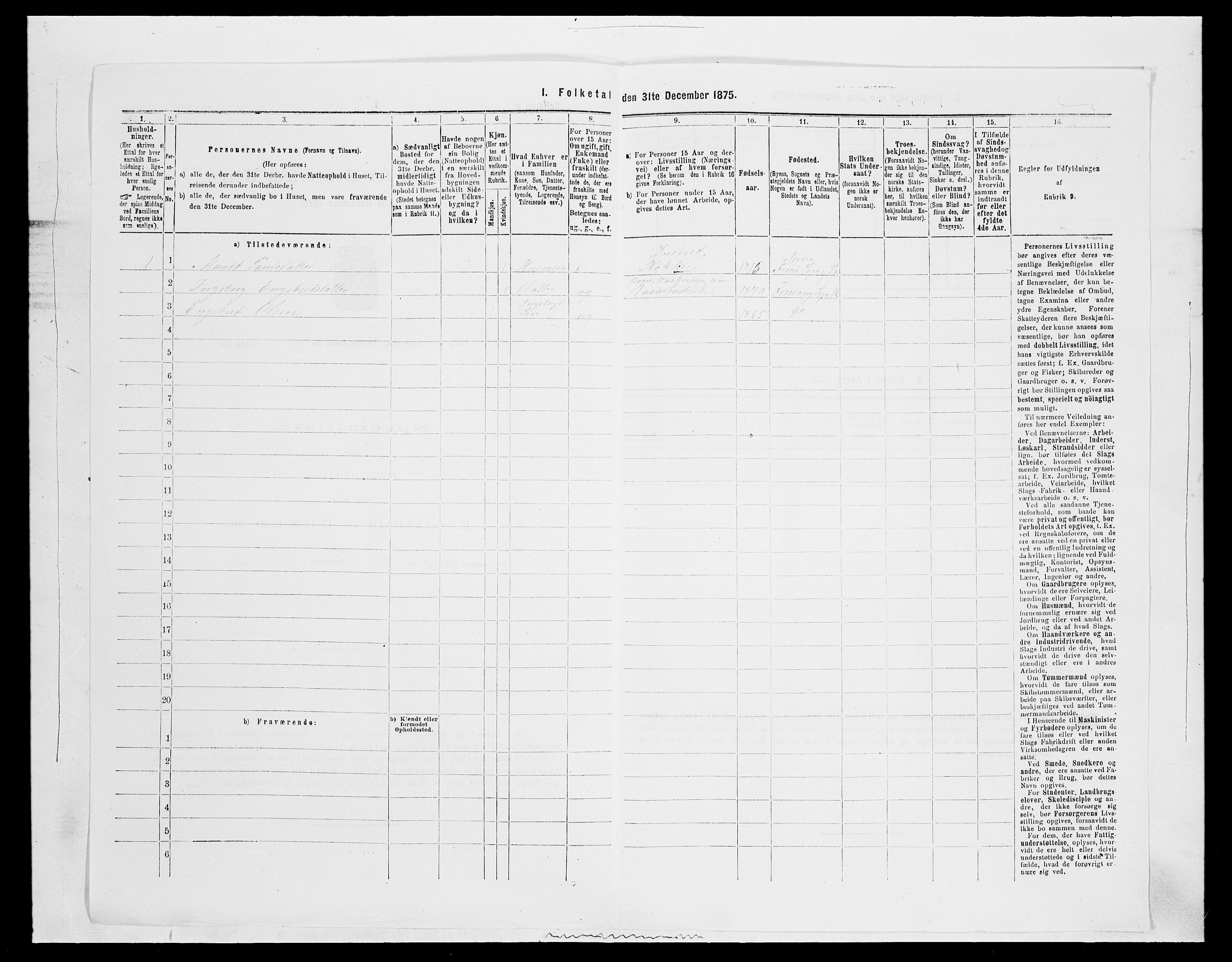 SAH, 1875 census for 0520P Ringebu, 1875, p. 1168