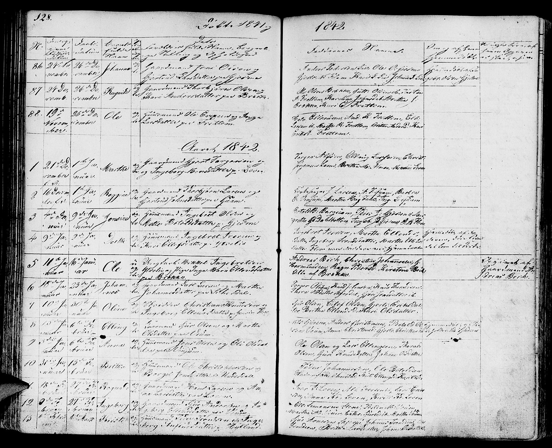 Aurland sokneprestembete, SAB/A-99937/H/Ha/Haa/L0006: Parish register (official) no. A 6, 1821-1859, p. 128