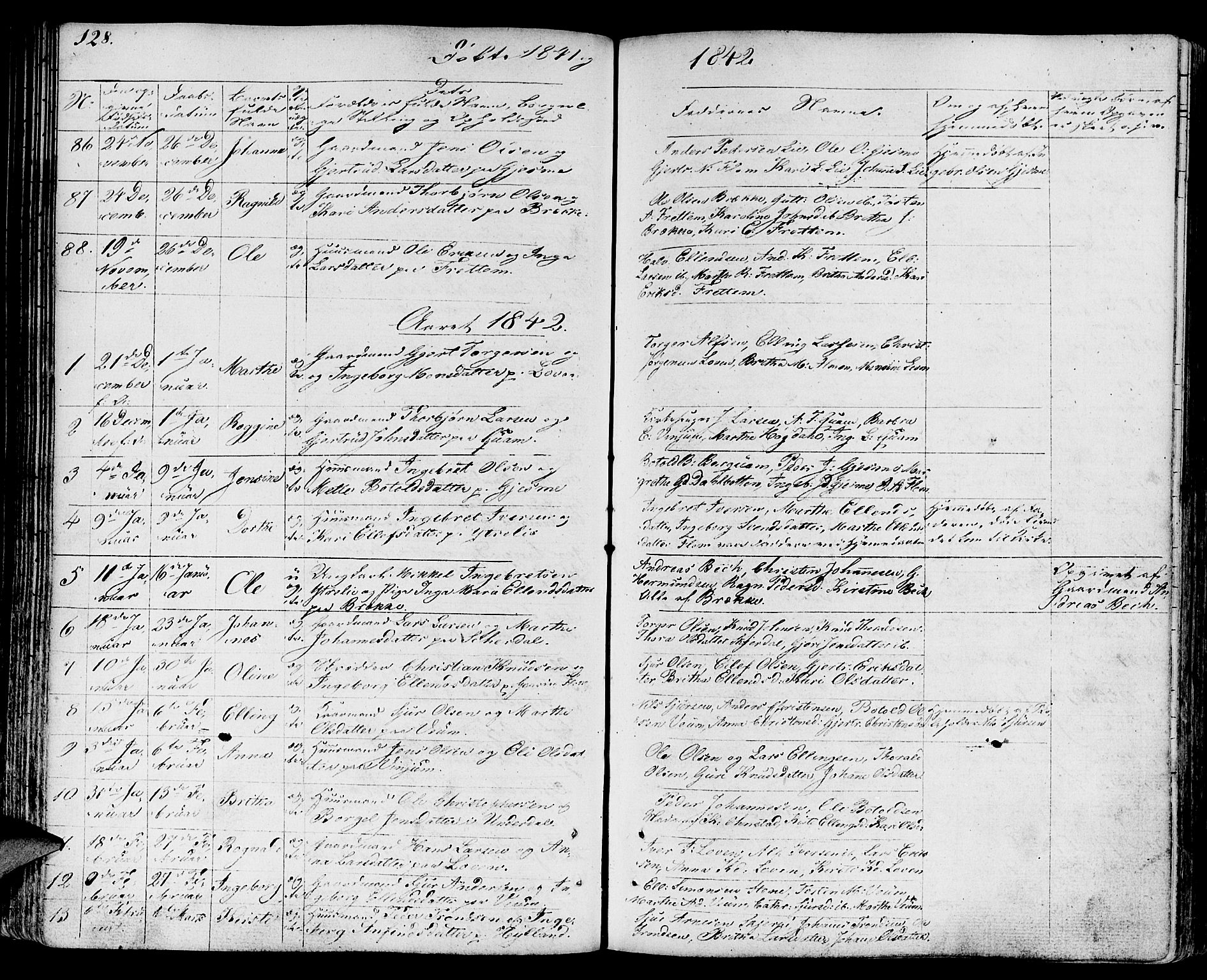 Aurland sokneprestembete, AV/SAB-A-99937/H/Ha/Haa/L0006: Parish register (official) no. A 6, 1821-1859, p. 128