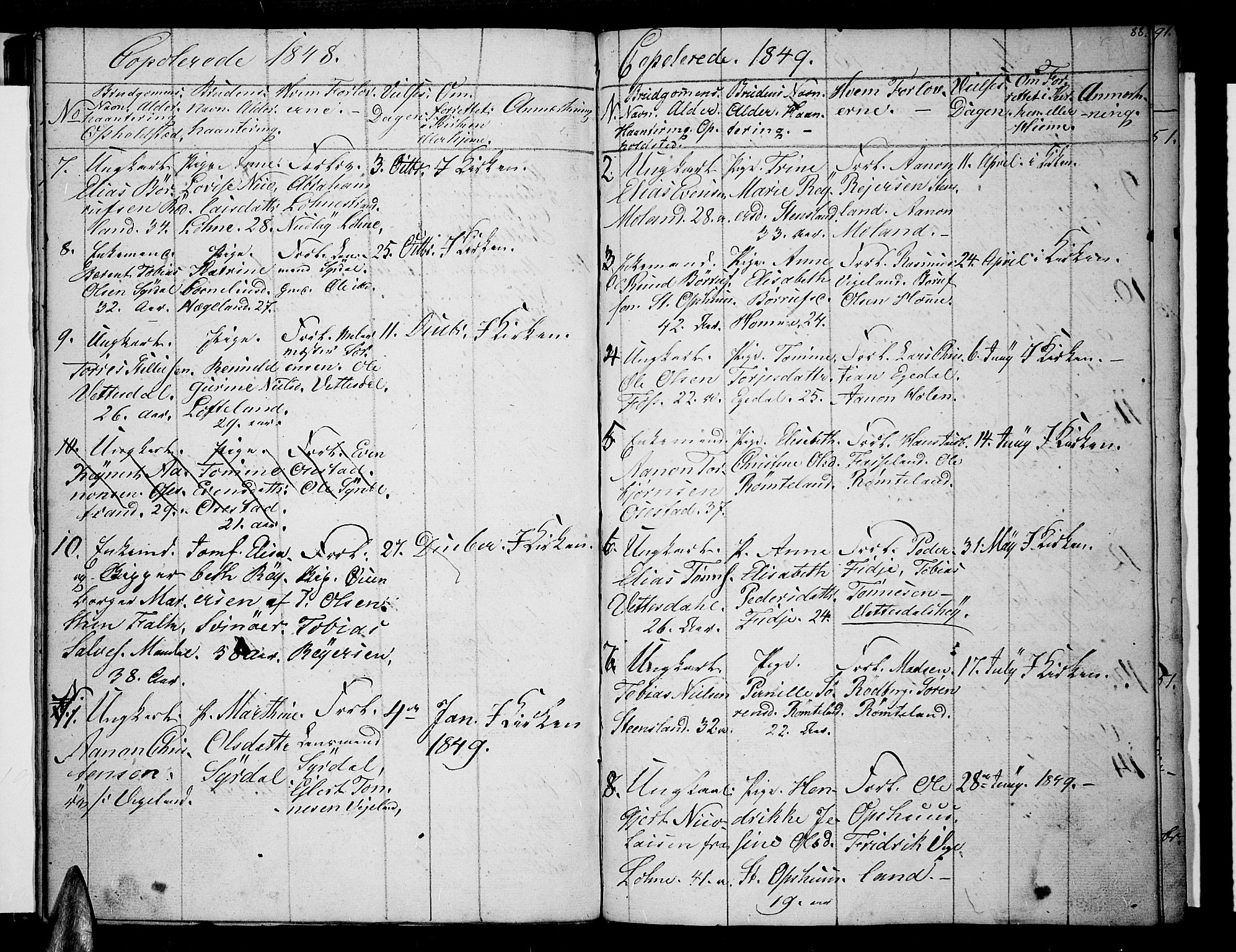 Sør-Audnedal sokneprestkontor, SAK/1111-0039/F/Fb/Fbb/L0002: Parish register (copy) no. B 2, 1846-1865, p. 88