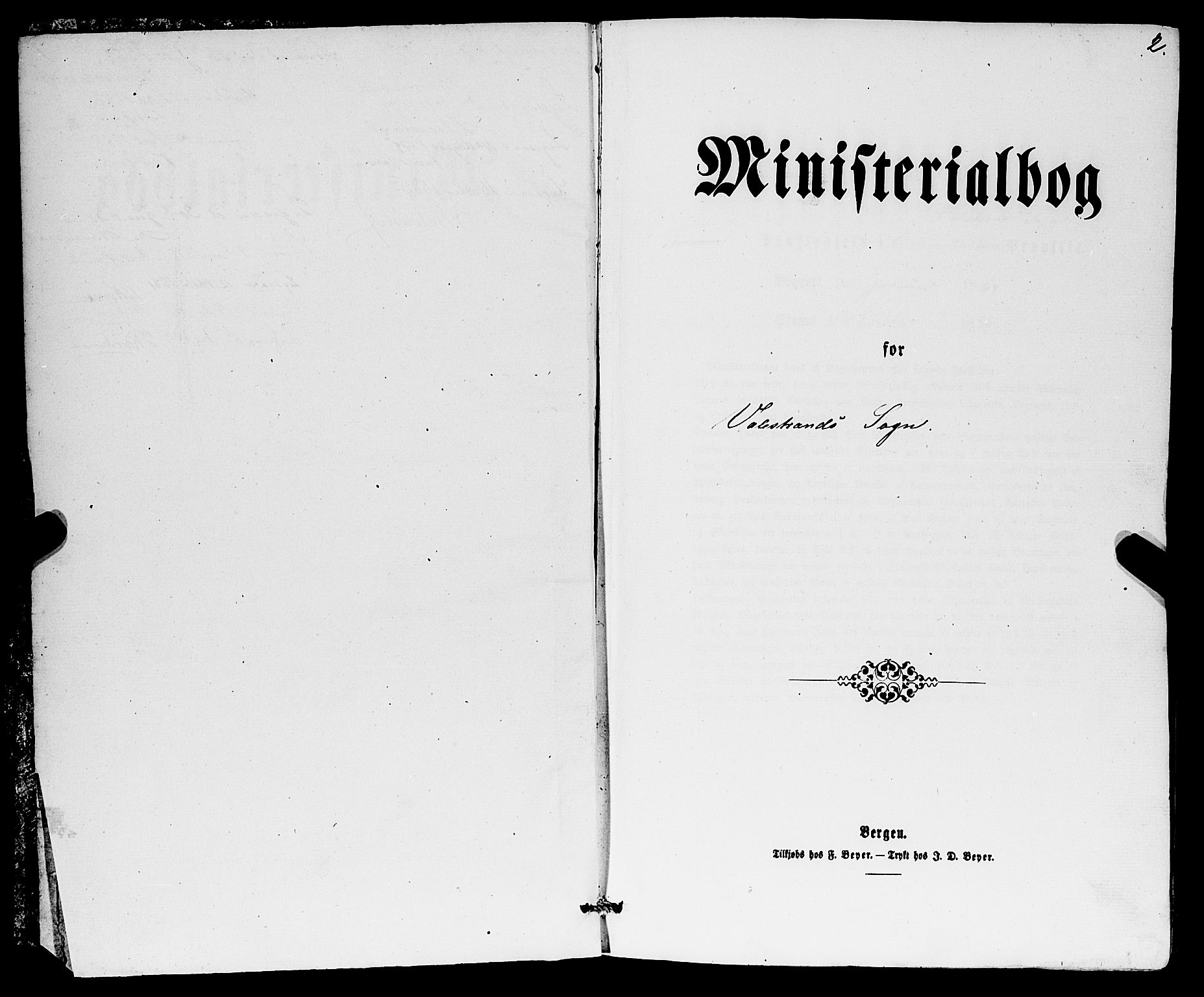 Sveio Sokneprestembete, AV/SAB-A-78501/H/Hab: Parish register (copy) no. B 1, 1864-1886, p. 2