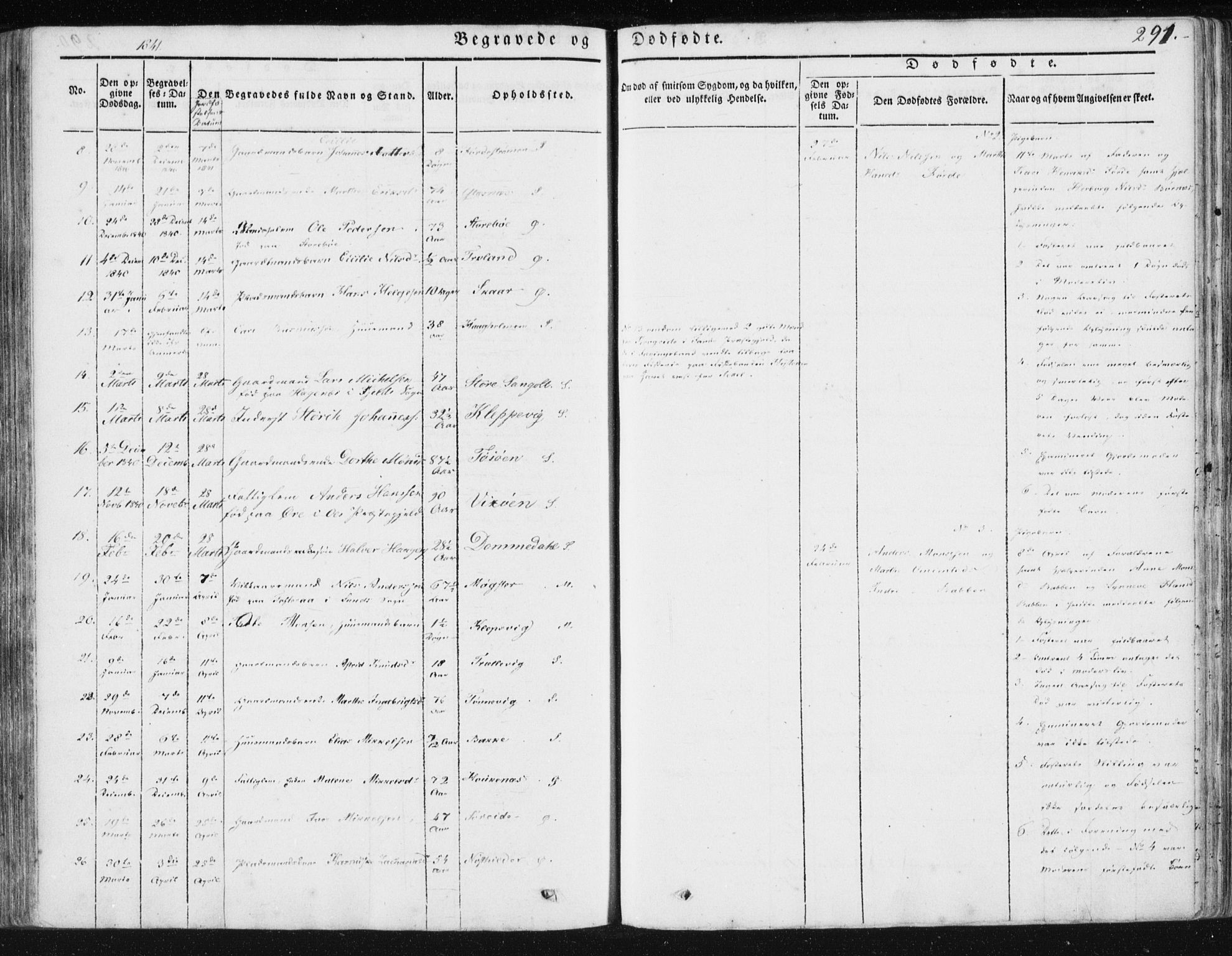 Sund sokneprestembete, SAB/A-99930: Parish register (official) no. A 13, 1835-1849, p. 291