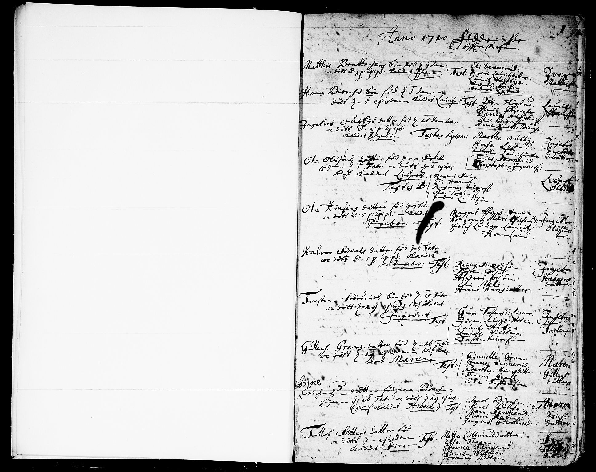 Sørum prestekontor Kirkebøker, SAO/A-10303/F/Fa/L0001: Parish register (official) no. I 1, 1710-1730, p. 0-1