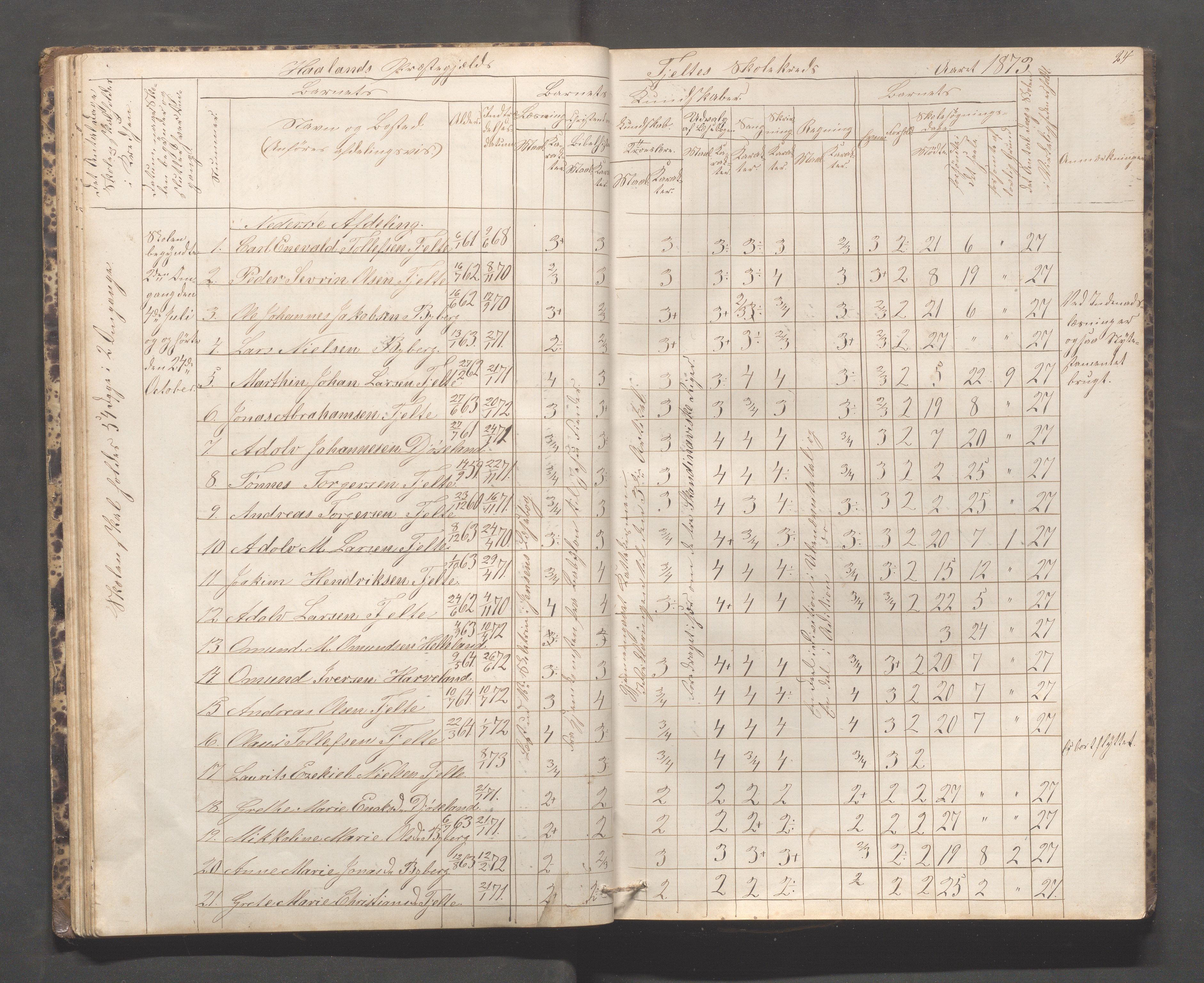 Håland kommune - Håland skole, IKAR/K-102441/H, 1866-1879, p. 23b-24a