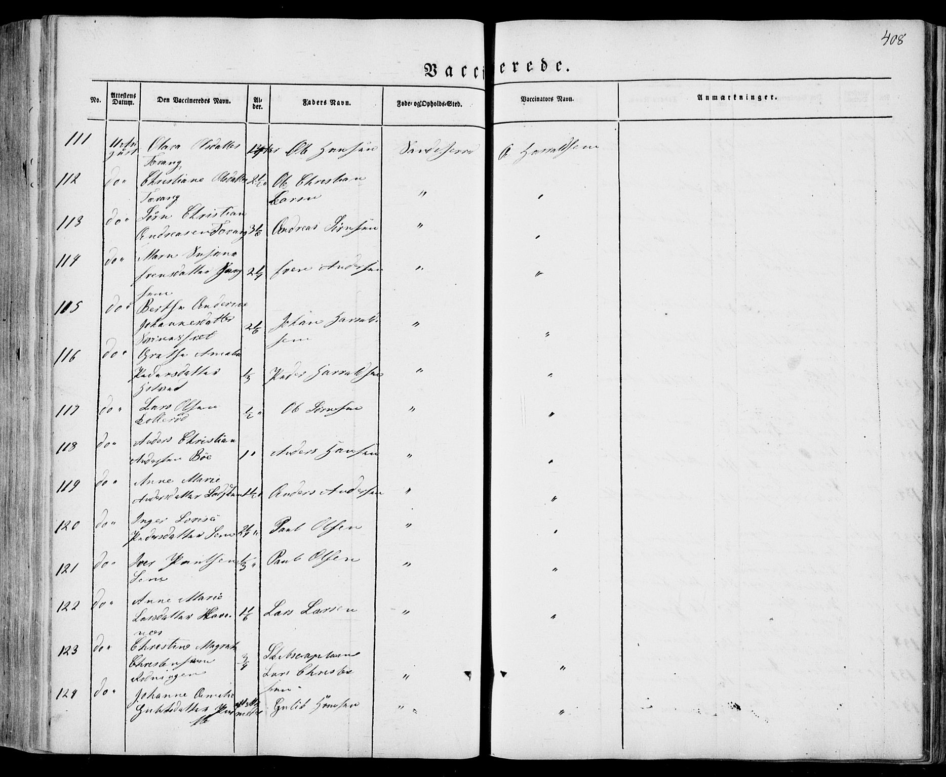 Sandar kirkebøker, AV/SAKO-A-243/F/Fa/L0006: Parish register (official) no. 6, 1847-1860, p. 408