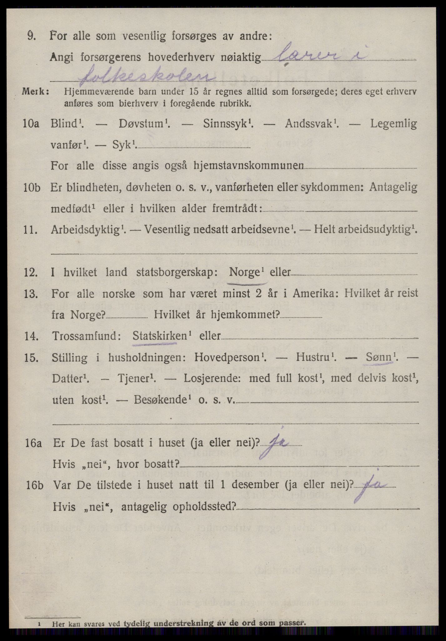 SAT, 1920 census for Borgund, 1920, p. 19325