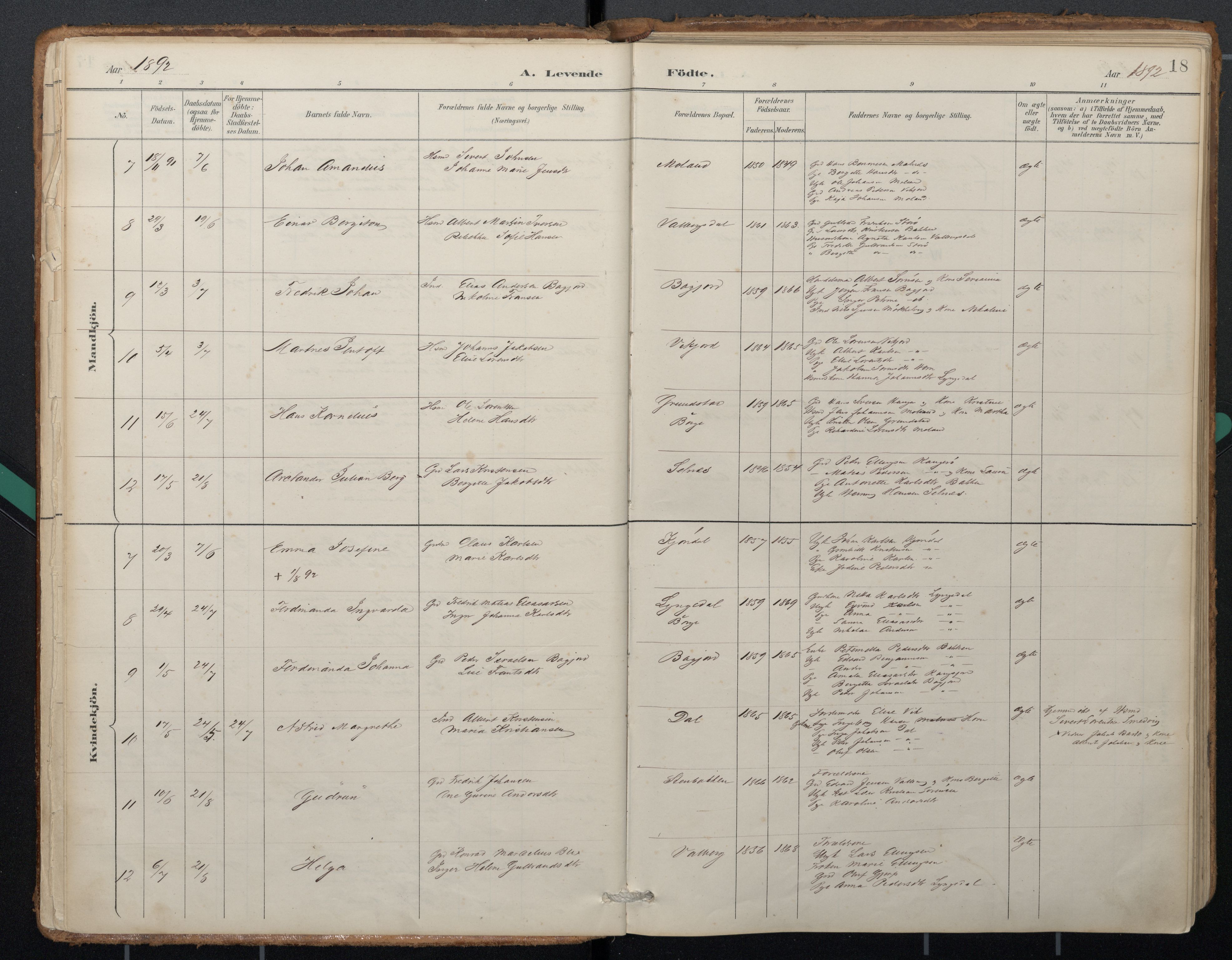 Ministerialprotokoller, klokkerbøker og fødselsregistre - Nordland, SAT/A-1459/884/L1193: Parish register (official) no. 884A01, 1888-1905, p. 18