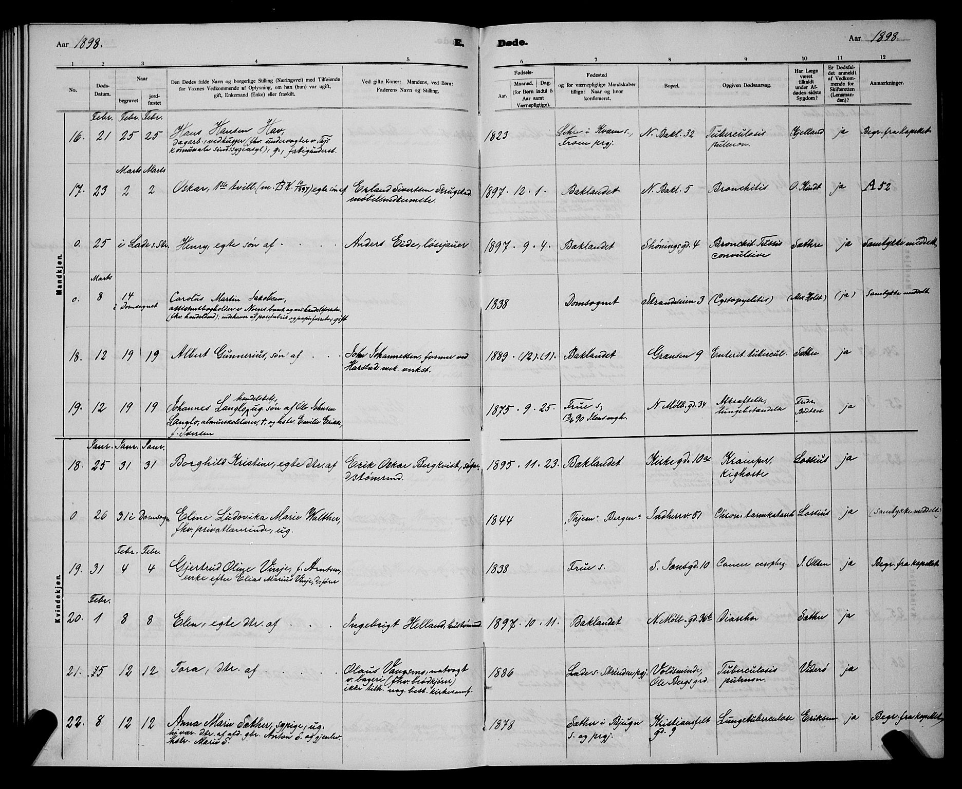 Ministerialprotokoller, klokkerbøker og fødselsregistre - Sør-Trøndelag, AV/SAT-A-1456/604/L0224: Parish register (copy) no. 604C07, 1894-1898