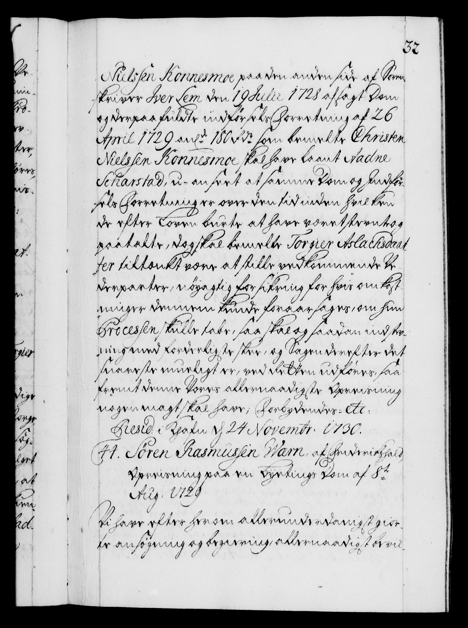 Danske Kanselli 1572-1799, AV/RA-EA-3023/F/Fc/Fca/Fcaa/L0027: Norske registre, 1730-1732, p. 32a