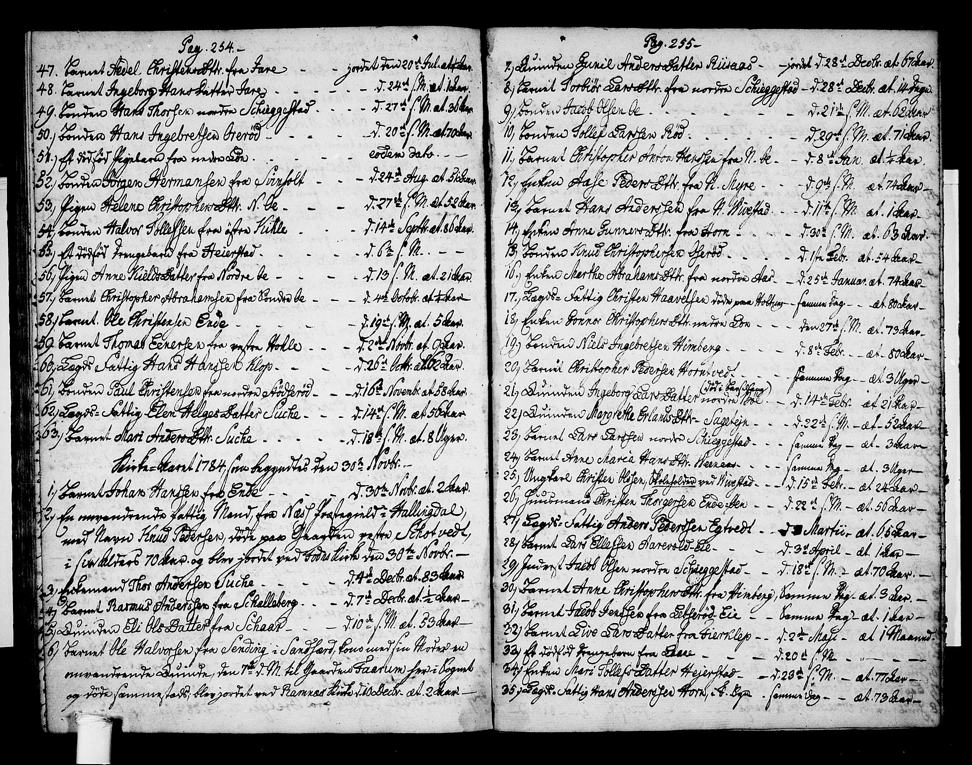 Ramnes kirkebøker, AV/SAKO-A-314/F/Fa/L0002: Parish register (official) no. I 2, 1773-1790, p. 254-255