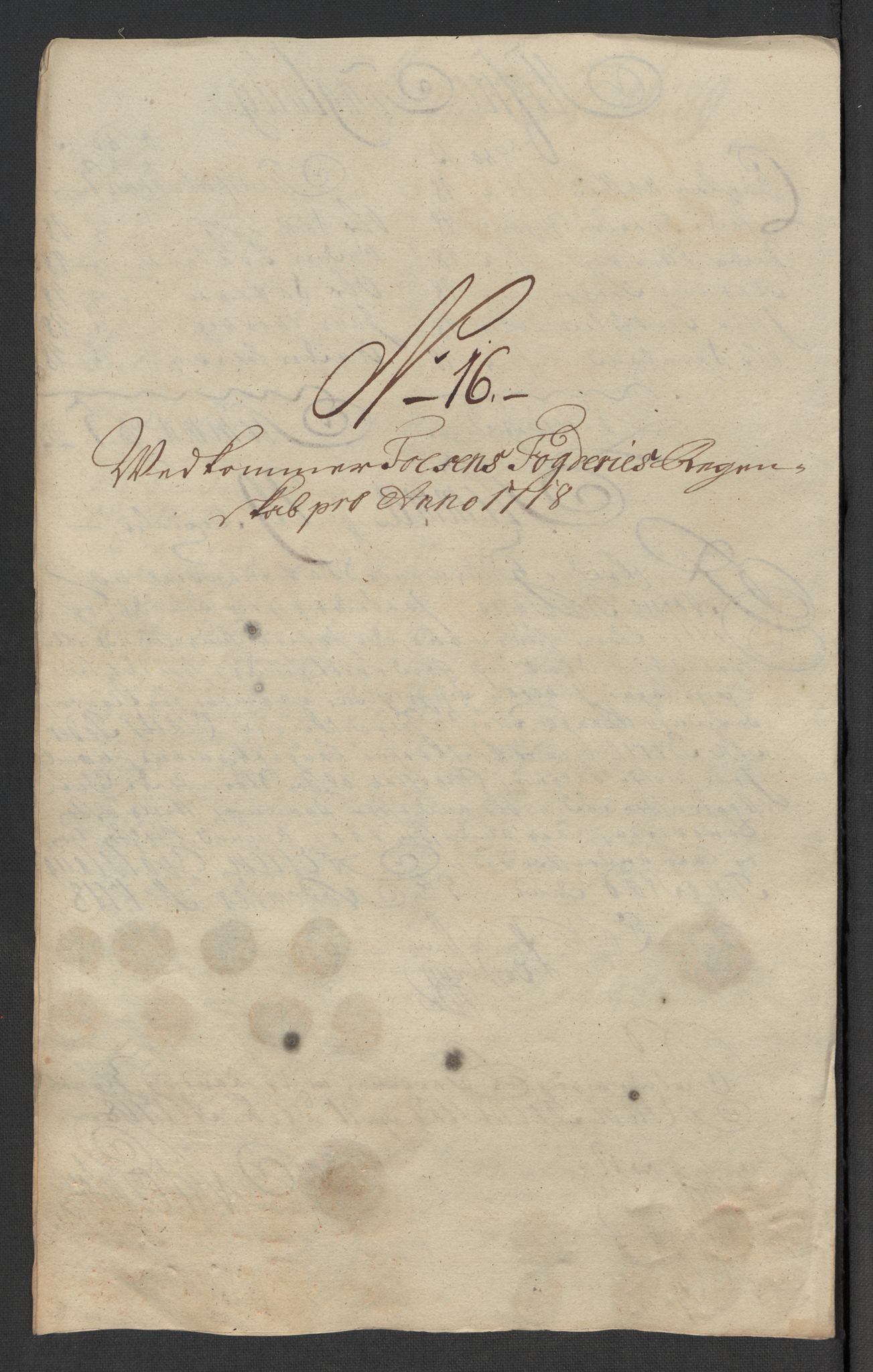 Rentekammeret inntil 1814, Reviderte regnskaper, Fogderegnskap, RA/EA-4092/R57/L3866: Fogderegnskap Fosen, 1718, p. 124