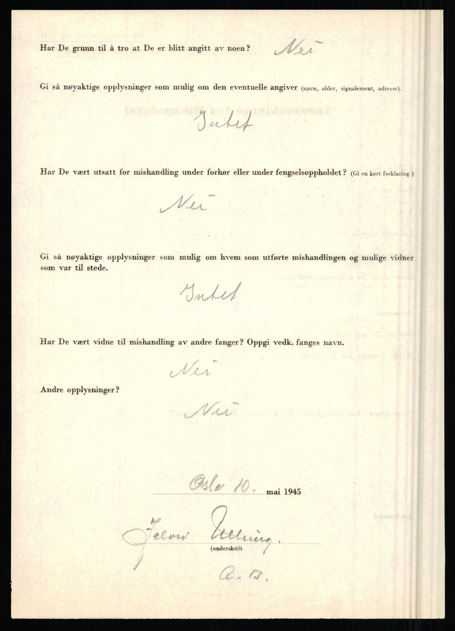 Rikspolitisjefen, AV/RA-S-1560/L/L0017: Tidemann, Hermann G. - Veum, Tjostolv, 1940-1945, p. 729
