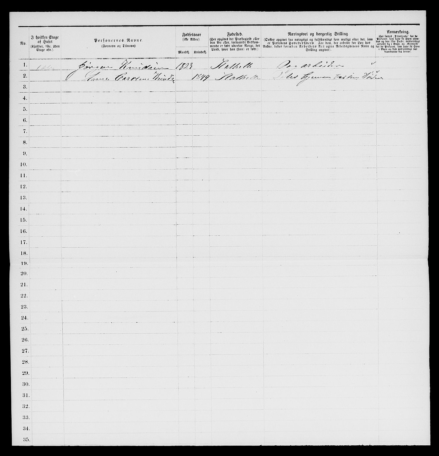 SAKO, 1885 census for 0803 Stathelle, 1885, p. 161