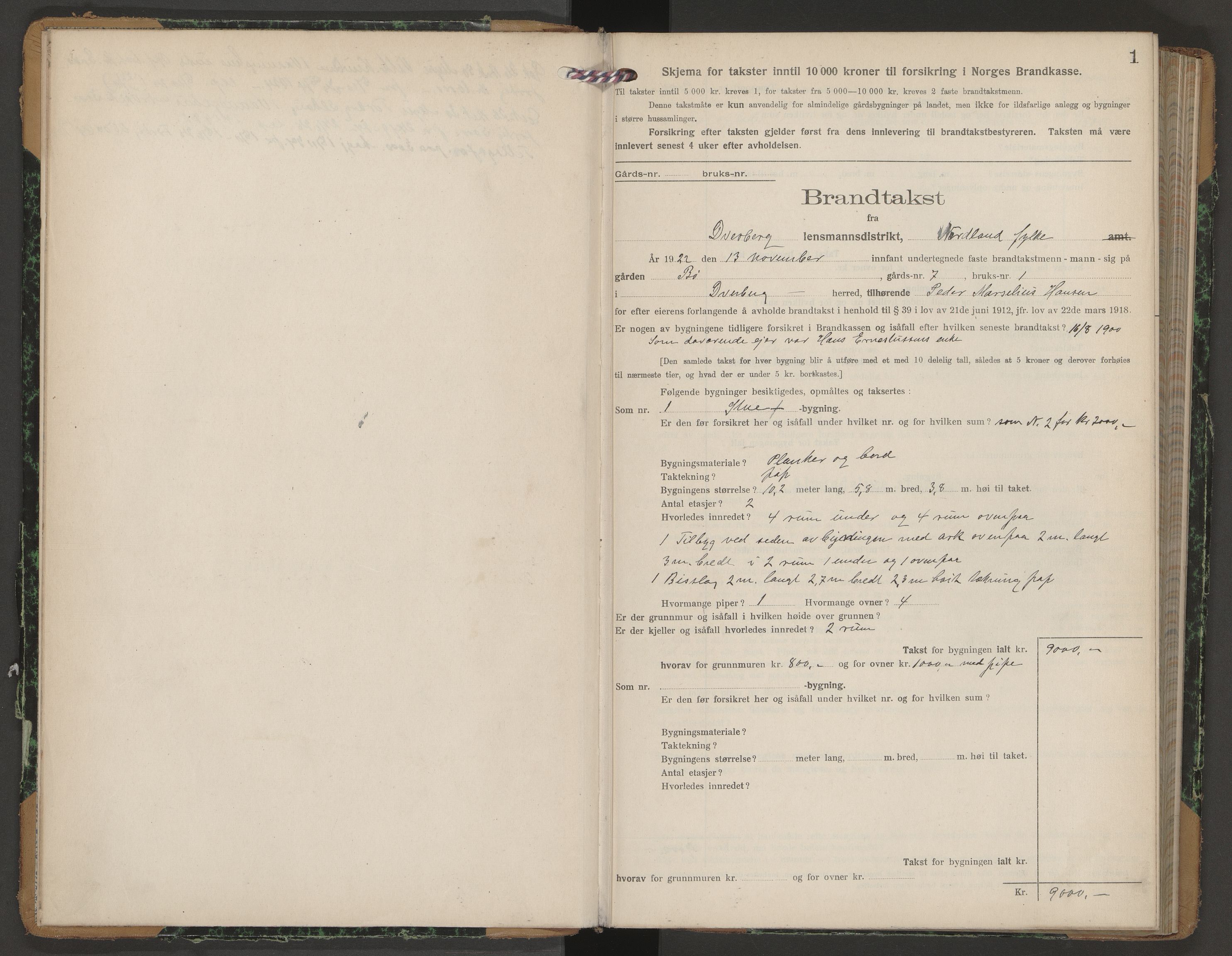 Andøy lensmannskontor, AV/SAT-A-1187/1/O/Oa/L0006: Branntakstprotokoll, 1922-1929