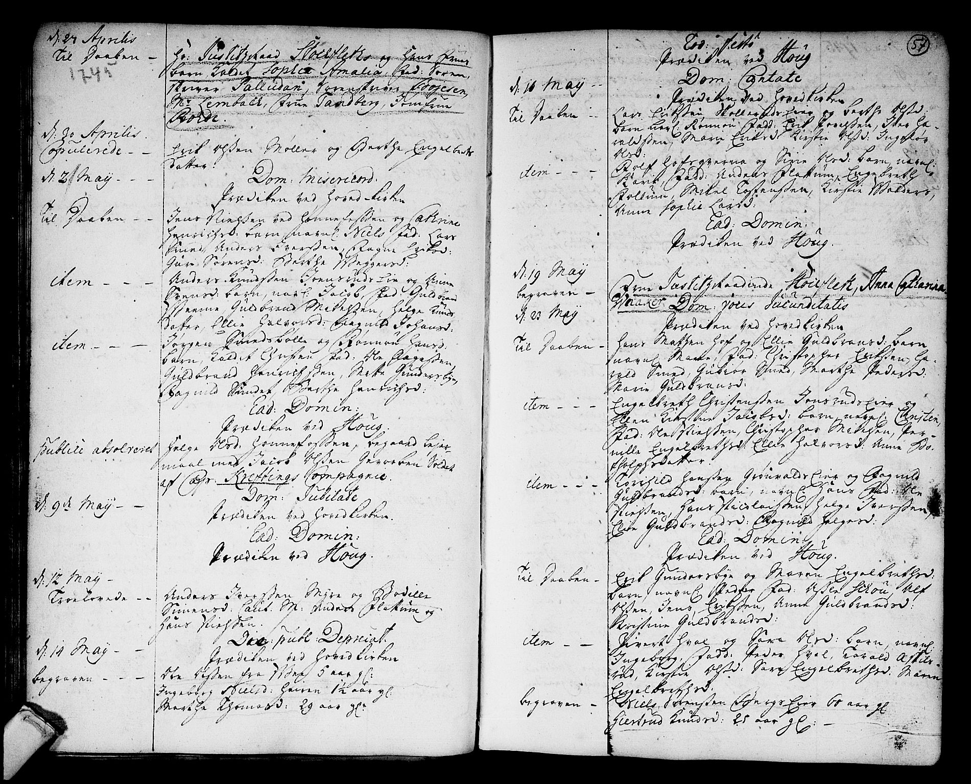 Norderhov kirkebøker, SAKO/A-237/F/Fa/L0003a: Parish register (official) no. 3, 1740-1757, p. 57