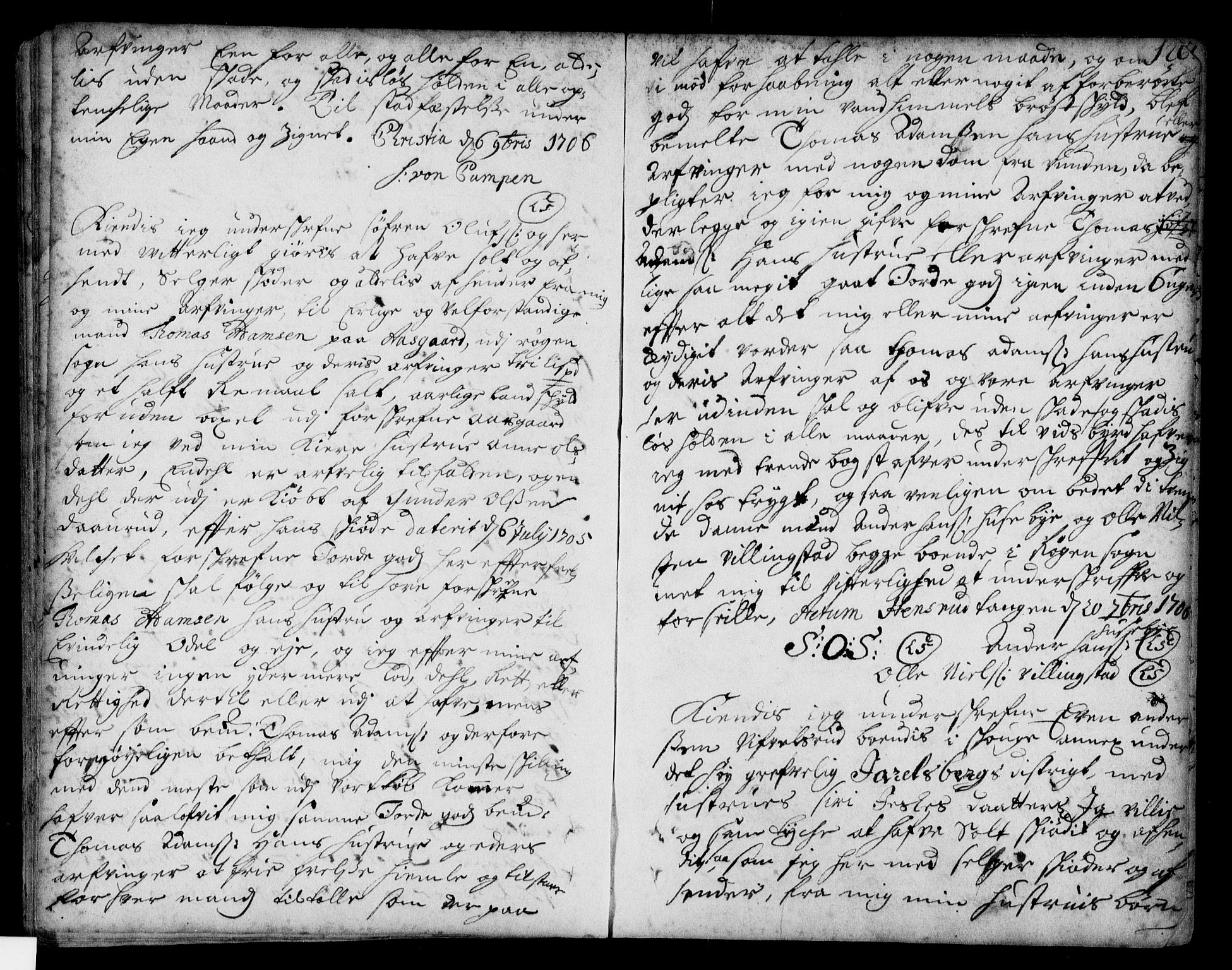 Lier, Røyken og Hurum sorenskriveri, SAKO/A-89/G/Ga/Gaa/L0001: Mortgage book no. I, 1701-1725, p. 126