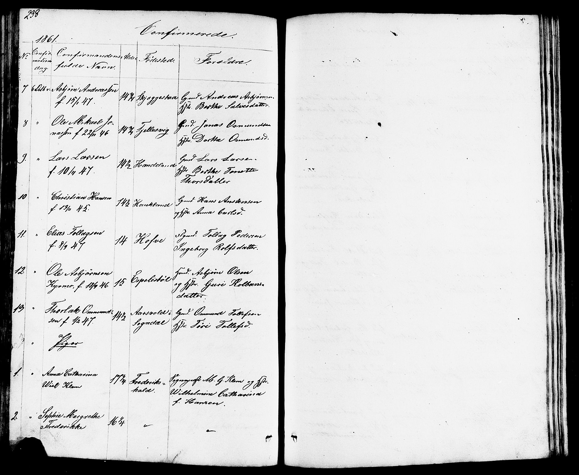 Lund sokneprestkontor, AV/SAST-A-101809/S07/L0003: Parish register (copy) no. B 3, 1848-1885, p. 238