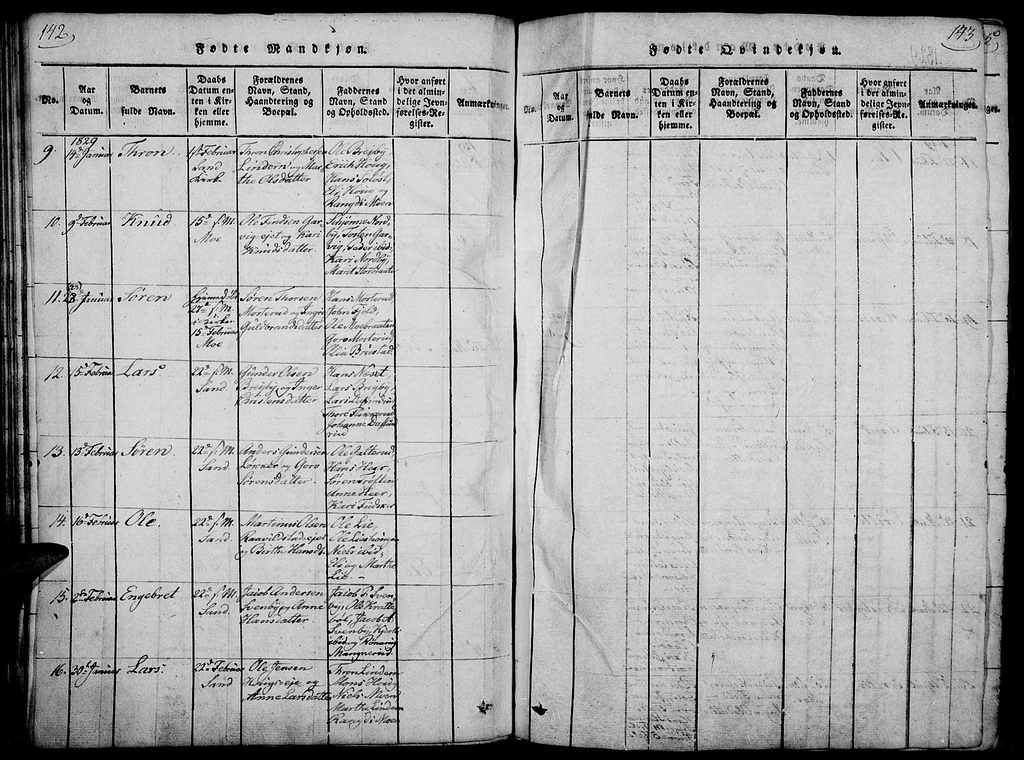 Nord-Odal prestekontor, AV/SAH-PREST-032/H/Ha/Haa/L0001: Parish register (official) no. 1, 1819-1838, p. 142-143