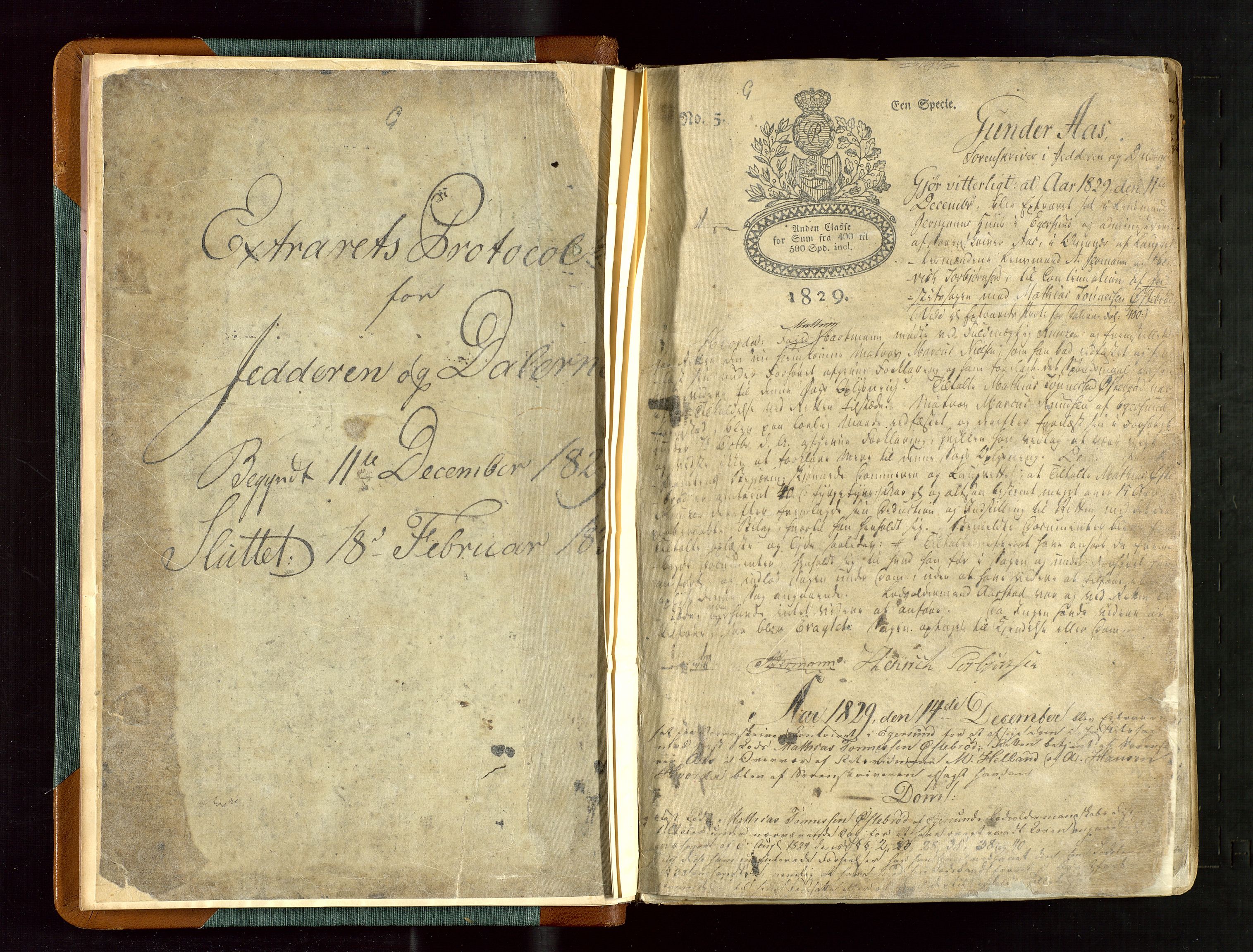 Jæren og Dalane sorenskriveri, AV/SAST-A-100306/3/30/30BBA/L0002: EKSTRARETTSPROTOKOLL - DALANE, 1829-1835, p. 0b-1a