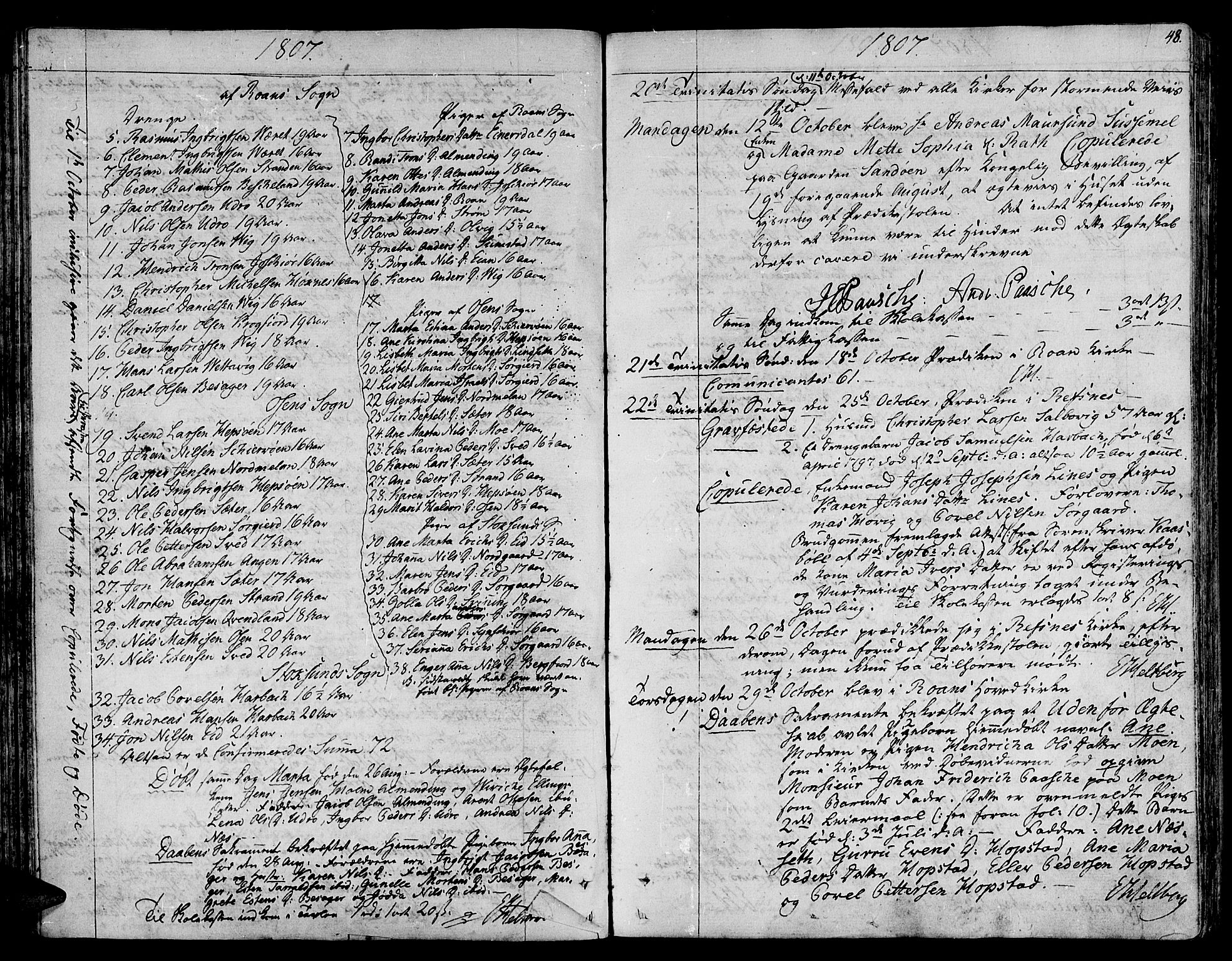 Ministerialprotokoller, klokkerbøker og fødselsregistre - Sør-Trøndelag, SAT/A-1456/657/L0701: Parish register (official) no. 657A02, 1802-1831, p. 48