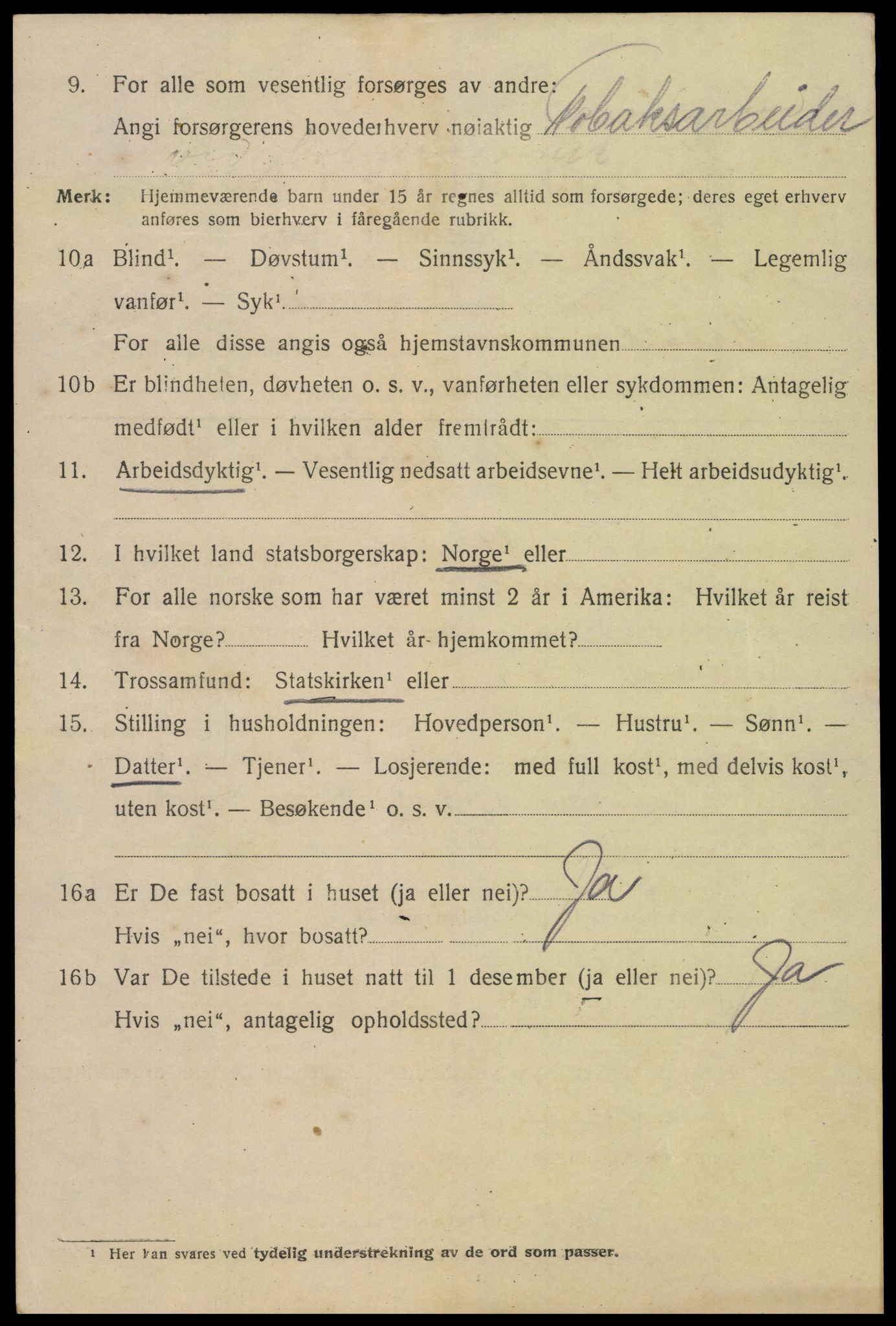 SAK, 1920 census for Kristiansand, 1920, p. 25690