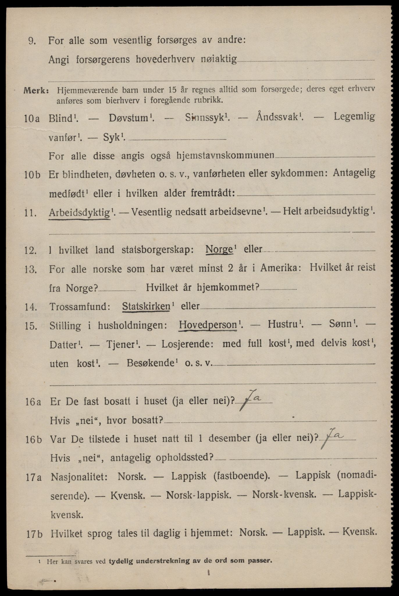 SAT, 1920 census for Flakstad, 1920, p. 2824