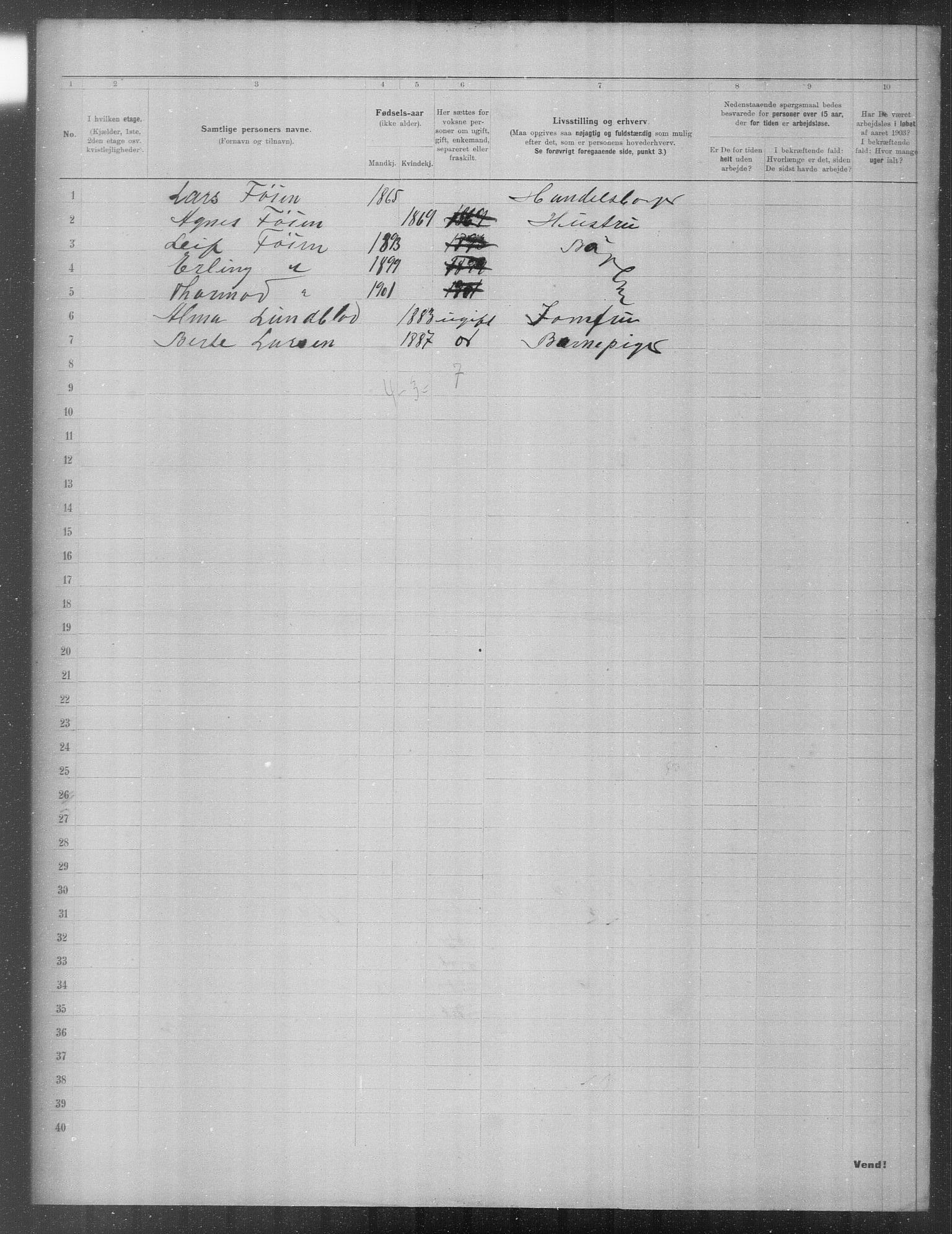 OBA, Municipal Census 1903 for Kristiania, 1903, p. 20506