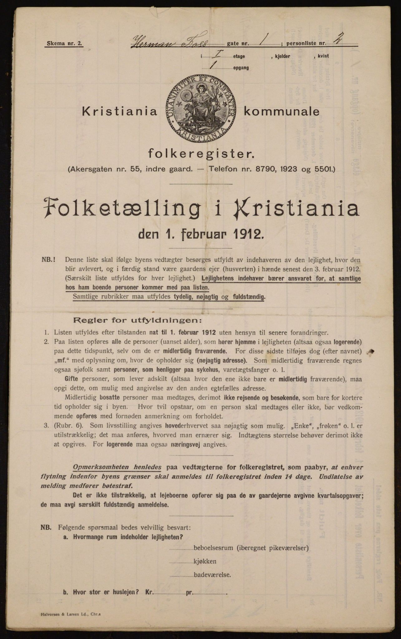 OBA, Municipal Census 1912 for Kristiania, 1912, p. 38940