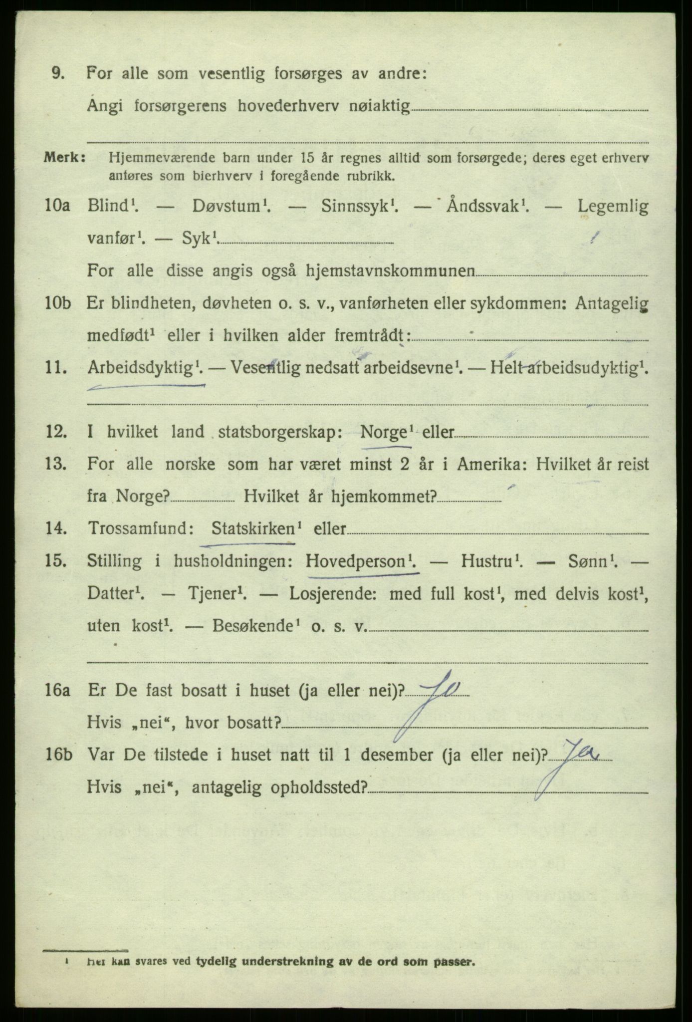 SAB, 1920 census for Haus, 1920, p. 4684