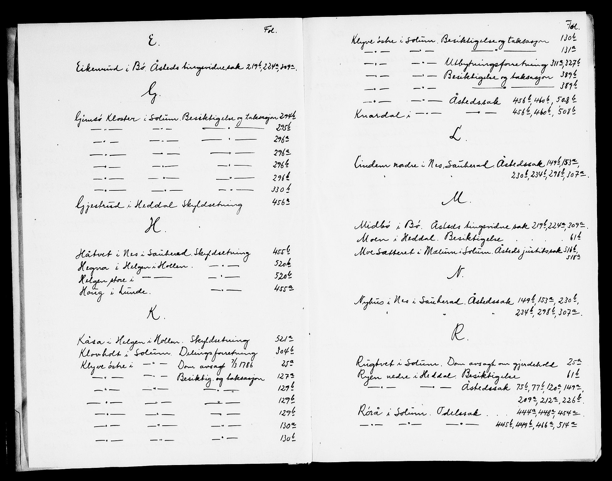 Nedre Telemark sorenskriveri, SAKO/A-135/F/Fa/L0029: Tingbok, 1786-1789